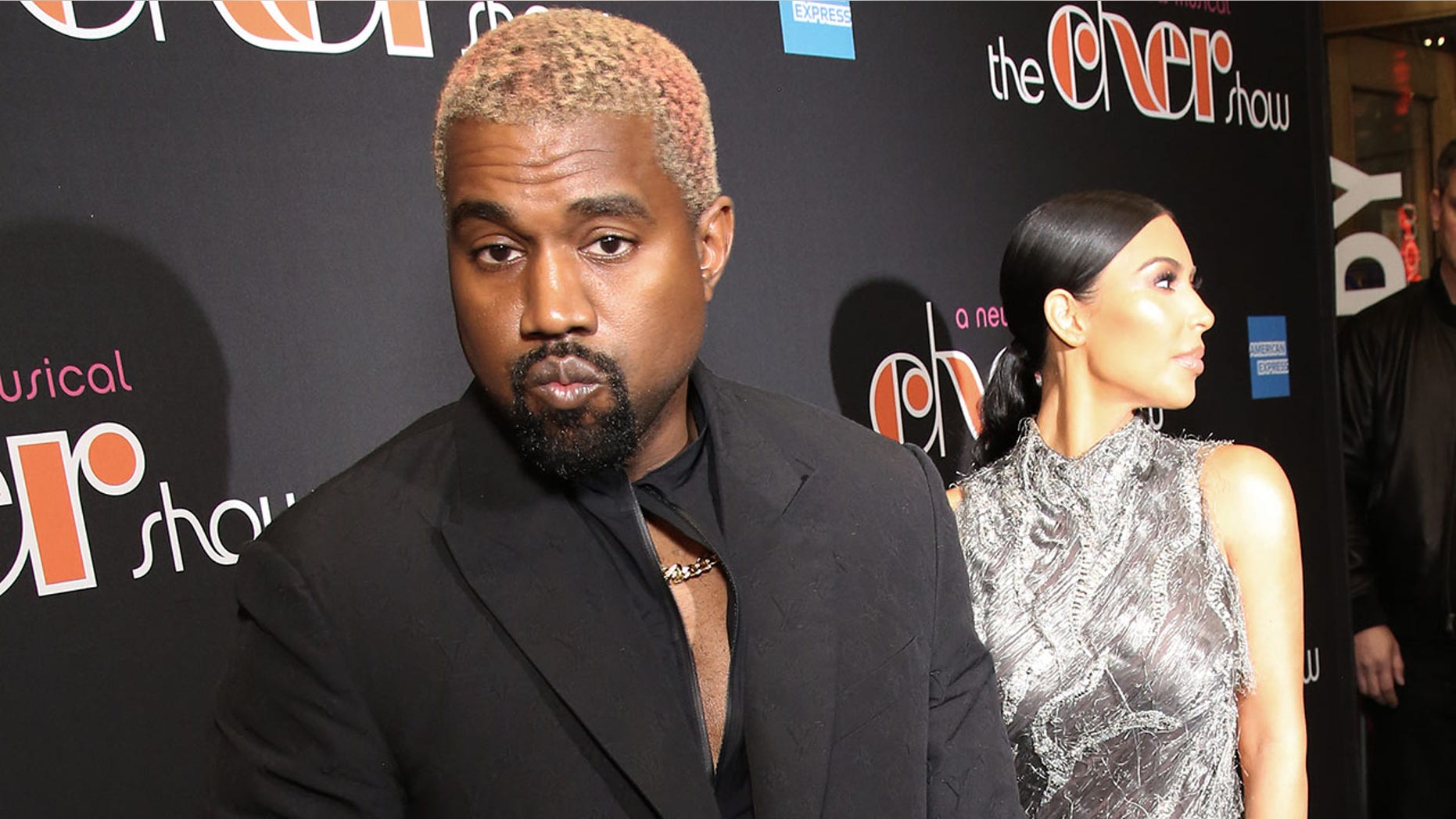 Kanye West and Kim Kardashian at "The Cher Show" Broadway opening night
