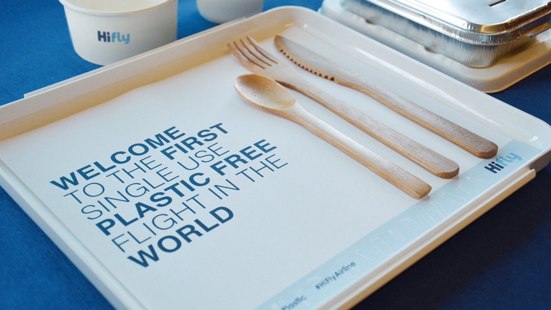 The airline will be replacing plastic containers with natural bamboo cutlery and compostable containers, among other innovations. Three more test runs will follow.
