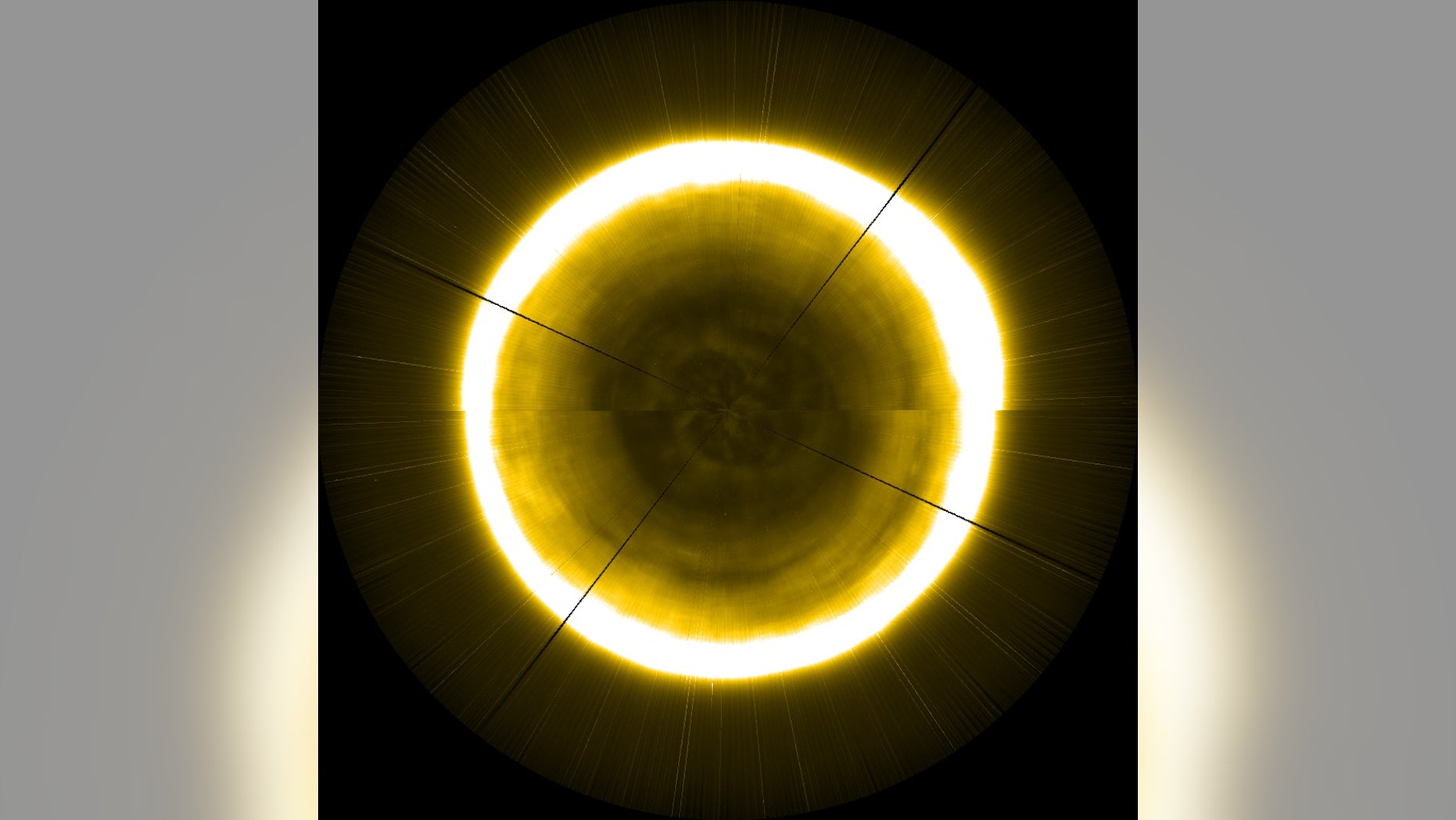 A gorgeous composite image of the sun's north pole, created using footage from the European Space Agency's Proba-2 satellite. Proba-2 launched in 2009 to observe space weather.