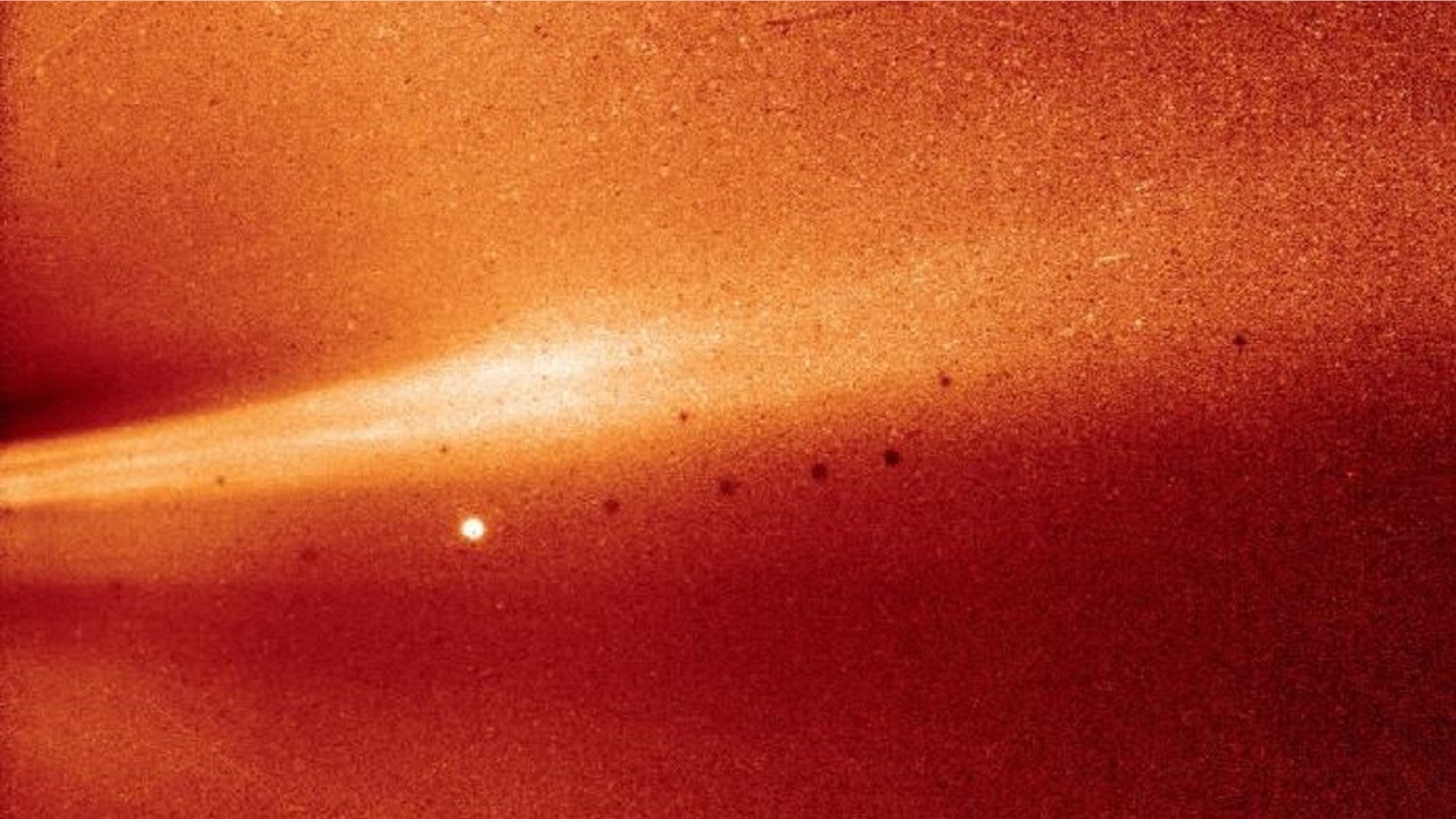 An image of the sun's atmosphere, the corona, from NASA's Parker Solar Probe mission, captured on Nov. 8, 2018.