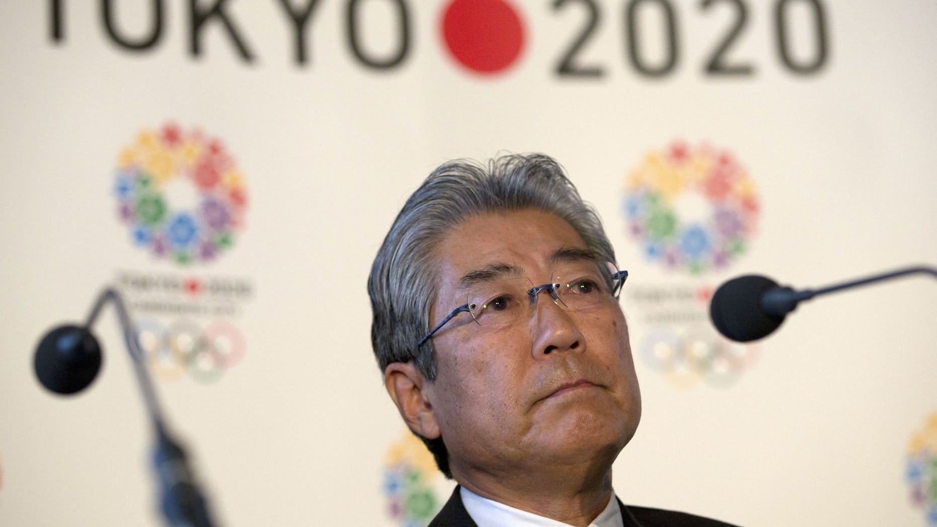 This is a Thursday, Jan. 10, 2013 file photo of Tsunekazu Takeda, President of the Tokyo 2020 Olympic games bid. France's financial crimes office says International Olympic Committee member Takeda is being investigated for corruption related to the 2020 Tokyo Olympics.