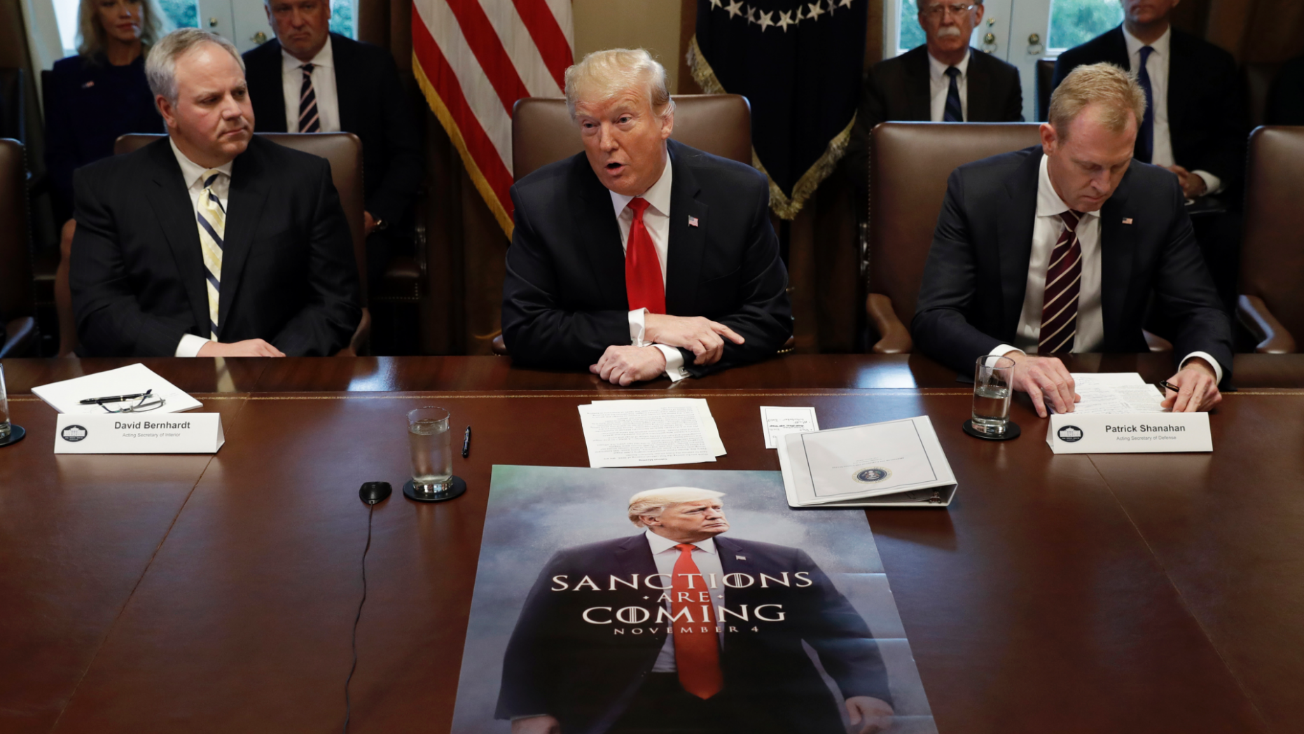 Trump’s ‘Game of Thrones’-inspired poster featured during Cabinet meeting sparks social media frenzy
