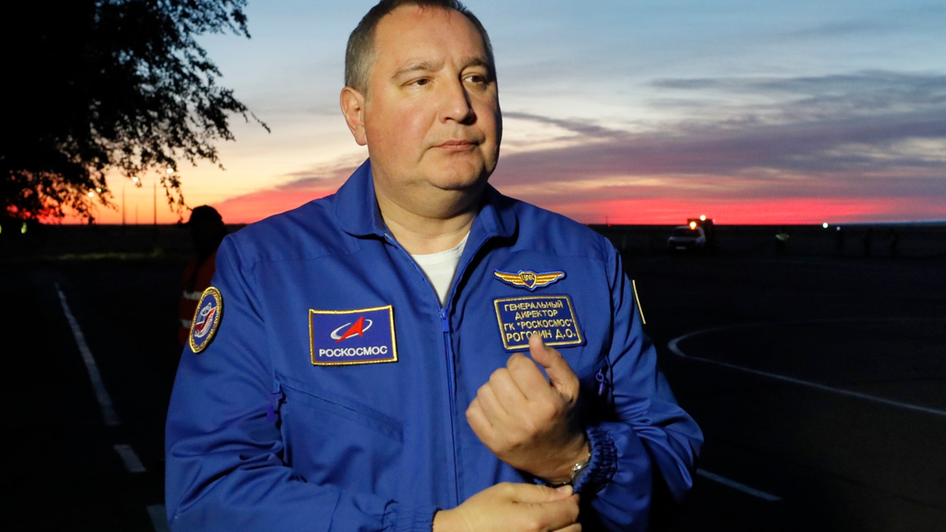 In this Thursday, Oct. 11, 2018 file photo, Director General of the Russia state corporation Roscosmos Dmitry Rogozin walks in Baikonur airport, in Kazakhstan.