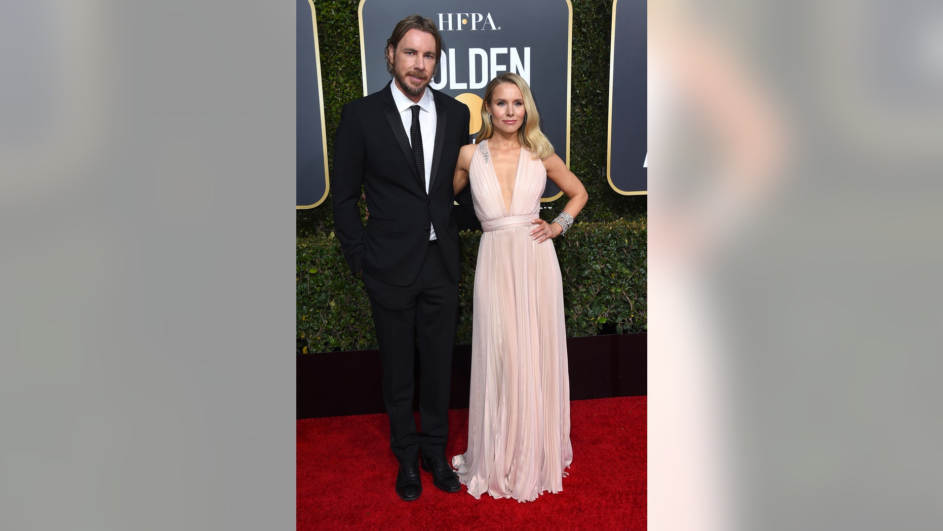 Kristin Bell and Dax Shepard, of the Hollywood couple, are photographed at the Golden Globes in January.