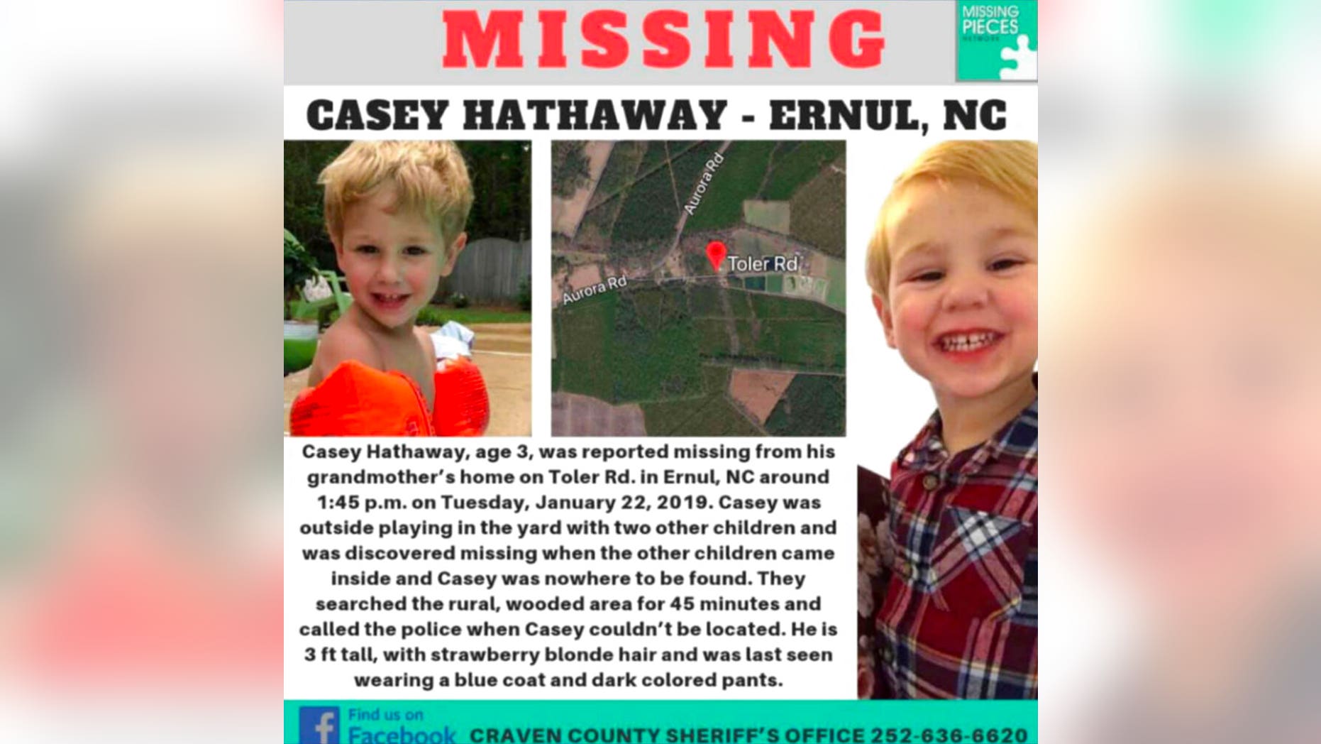 FBI, Marines, join search for missing 3-year-old North Carolina boy: report