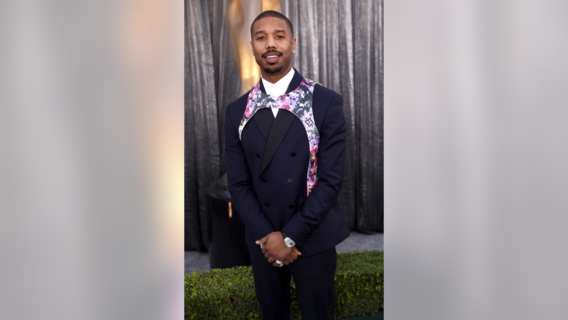Michael B. Jordan arrives at the 25th annual Screen Actors Guild Awards in Louis Vuitton "harness."