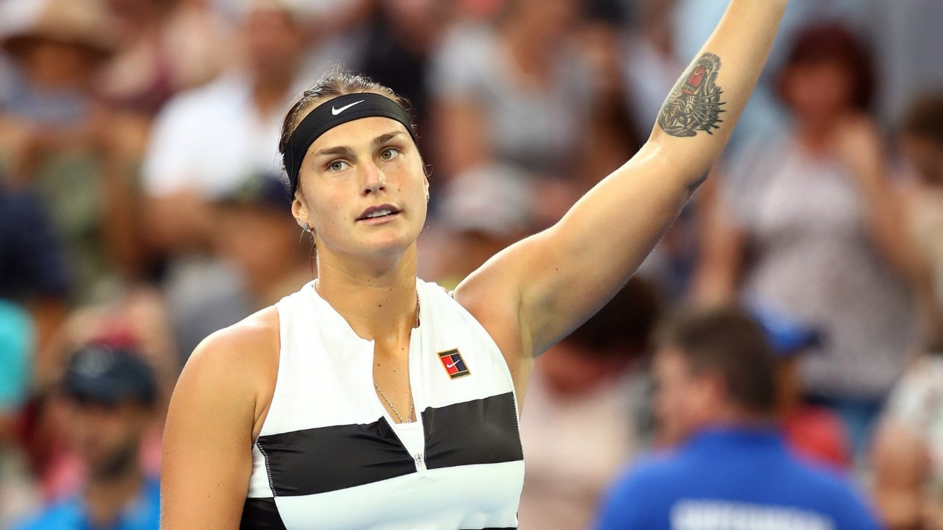 Two fans fight over tennis star Aryna Sabalenka’s sweaty headband following match ...