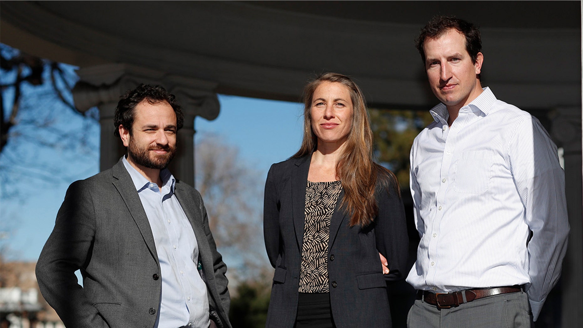 Attorneys David Seligman, Nina DiSalvo and Alexander Hood of Denve’s Towards Justice helped nearly 100,000 au pairs win a $65.5 million class-action lawsuit. (AP Photo/David Zalubowski)