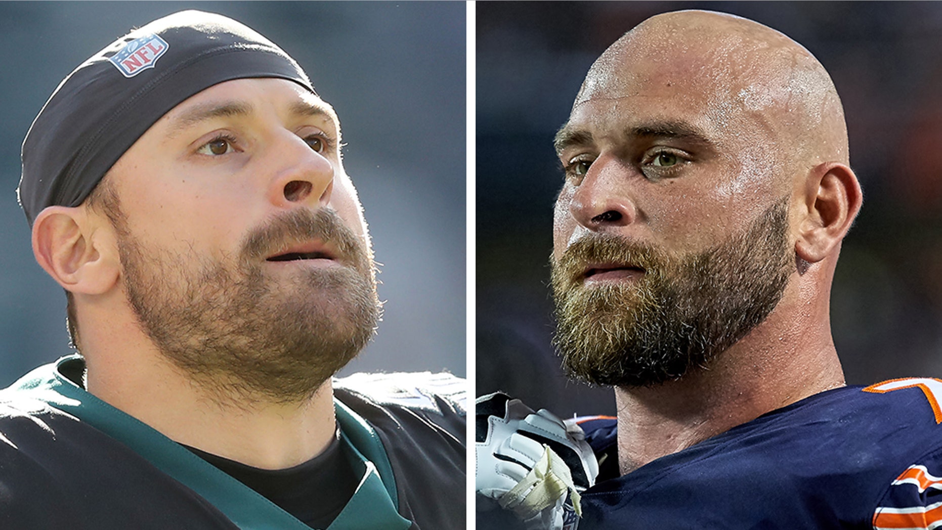 Eagles defensive end Chris Long vs. Bears guard Kyle Long: There can only be one. Howie Long’s sons will face off Sunday on the field on his 59th birthday. (Getty, File)