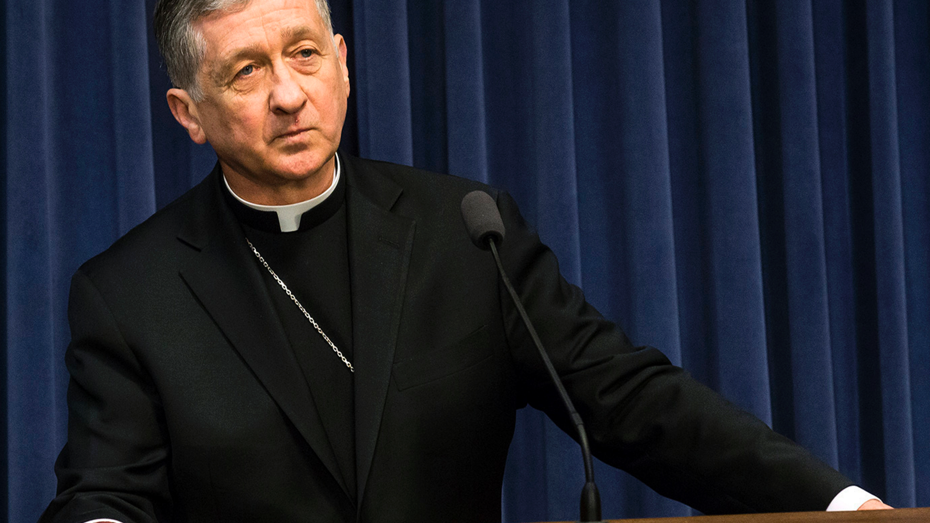 FILE - In this Feb. 28, 2018, file photo, Chicago Cardinal Blase Cupich speaks during a news conference in Springfield, Ill. U.S. Catholic bishops will gather starting Wednesday, Jan. 2, 2019, for a weeklong retreat at a seminary near Chicago. It's a prelude to a gathering of bishops from all over the world in February for an unprecedented summit on clergy sex abuse at the Vatican. The hosting archbishop, Cupich, was Pope Francis' first major U.S. appointment and he's also been hand-picked by the pope to help organize the Vatican summit. (Rich Saal/The State Journal-Register via AP, File)