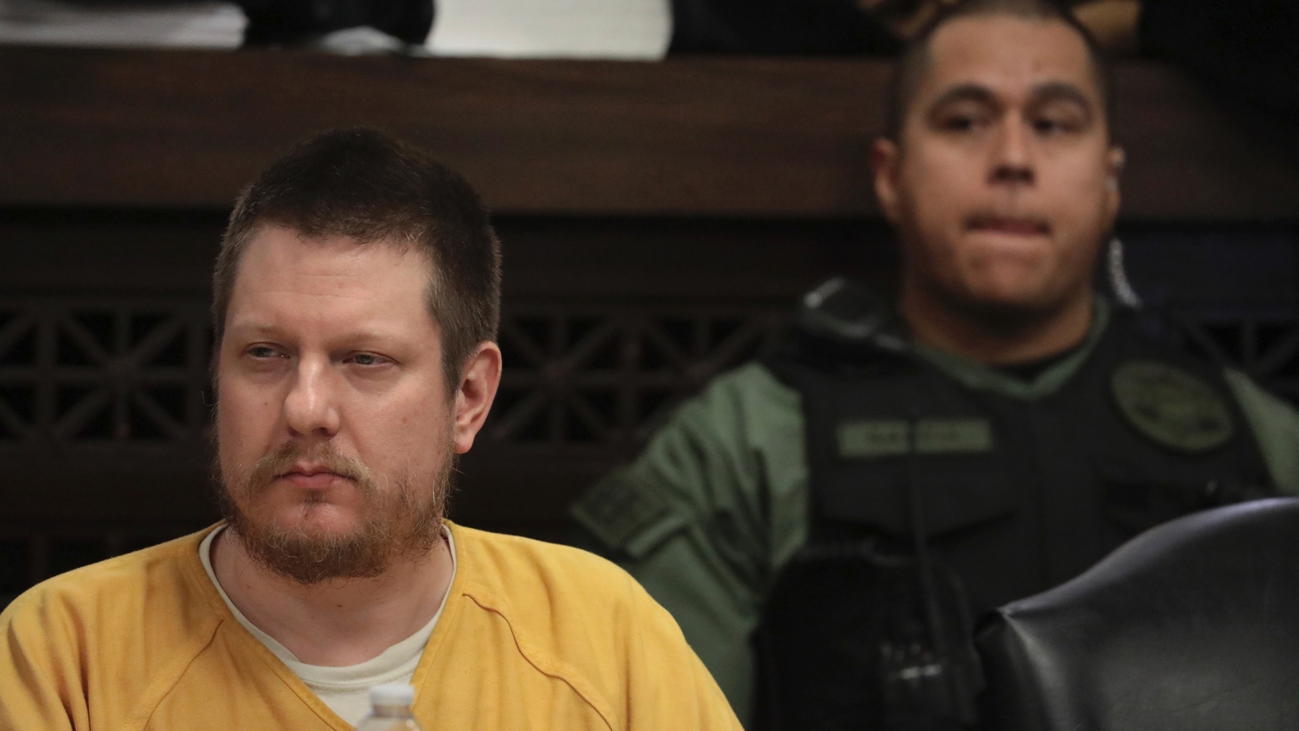 Former Chicago police officer Jason Van Dyke attends his sentencing hearing at the Leighton Criminal Court Building in Chicago on Friday. (Antonio Perez/Chicago Tribune via AP, Pool)