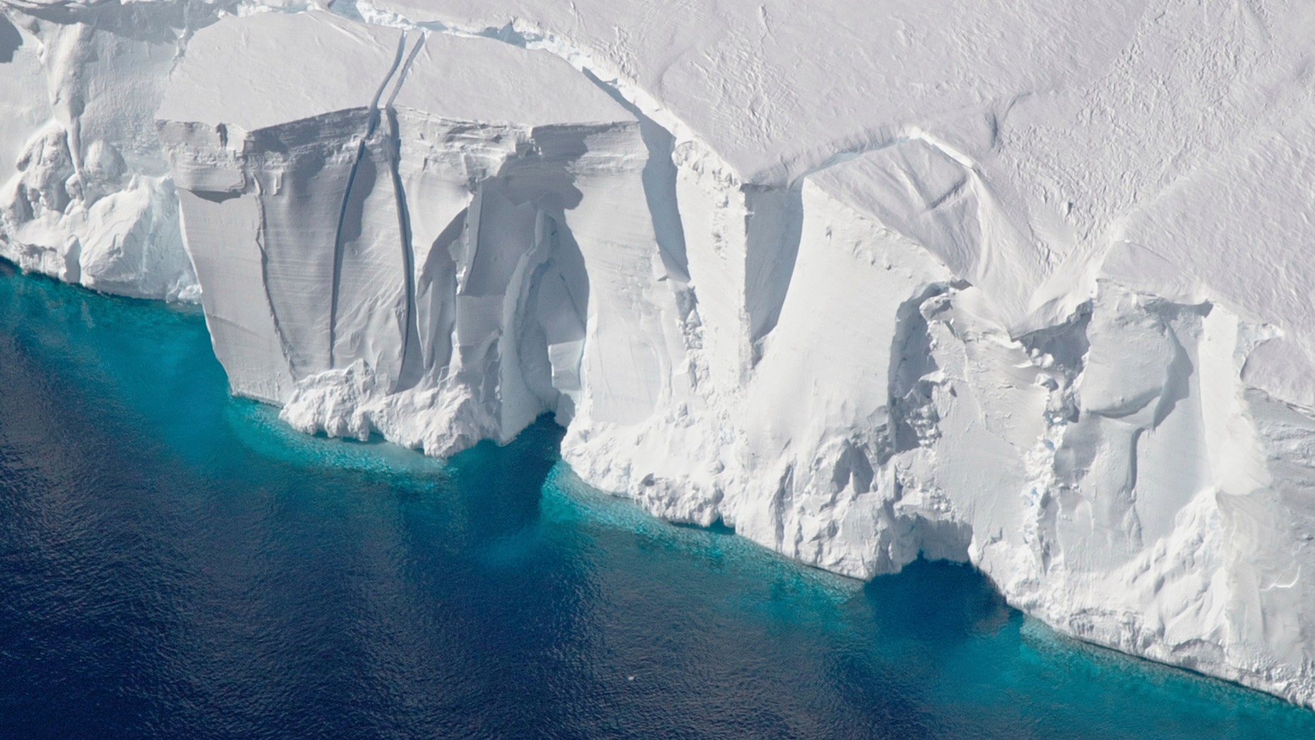 This 2016 photo provided by NASA shows the Getz Ice Shelf from 2016’s Operation Icebridge in Antarctica - file photo.
