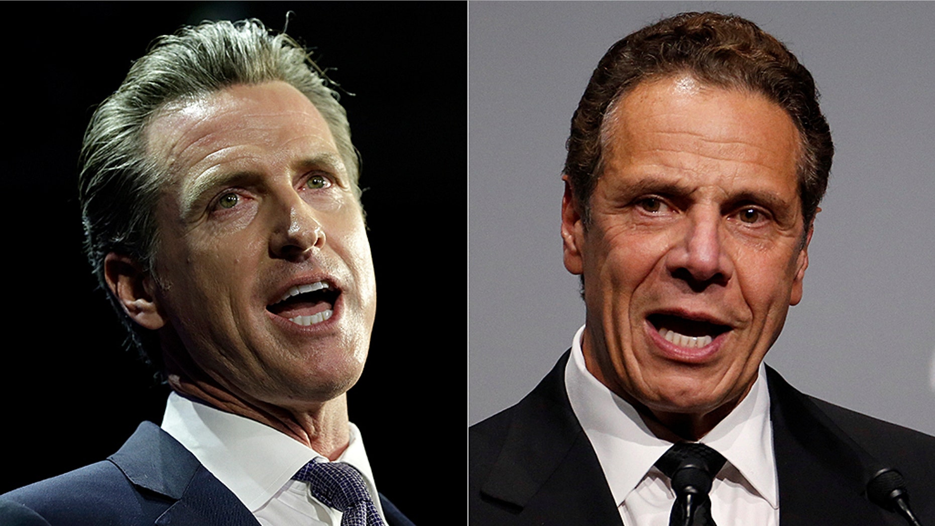 California Gov. Gavin Newson; New York Gov. Andrew Cuomo