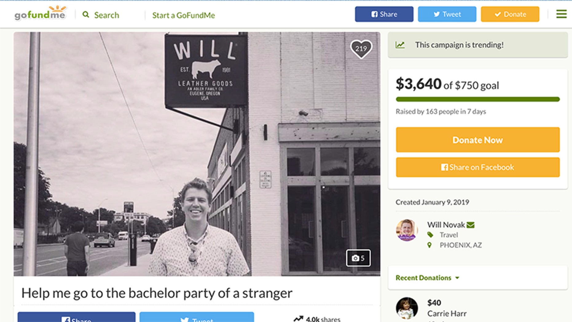 Man raises thousands to attend stranger