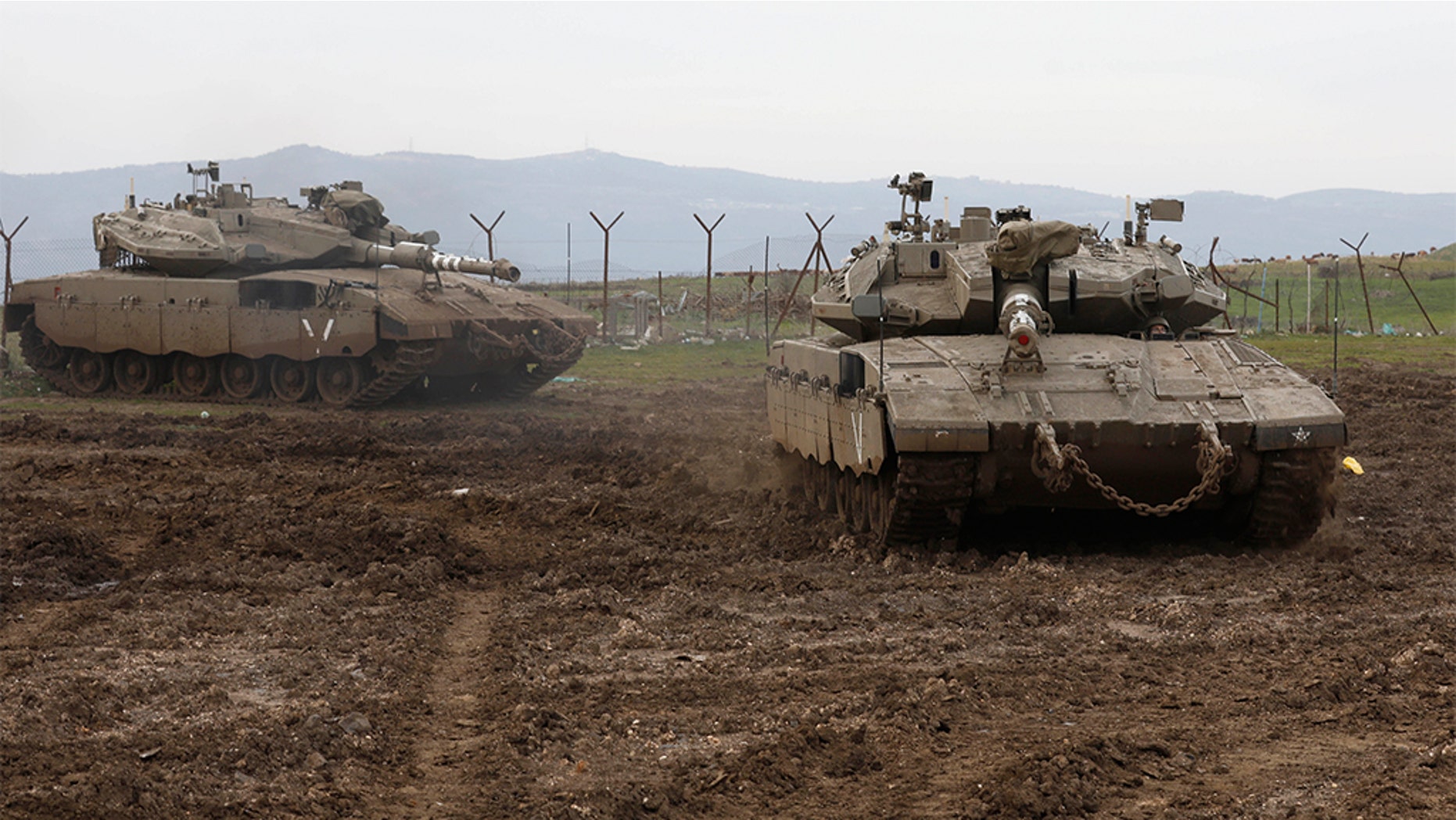 Israeli army Merkava tanks in the Israeli-annexed Golan Heights. (JALAA MAREY/AFP/Getty Images, File)