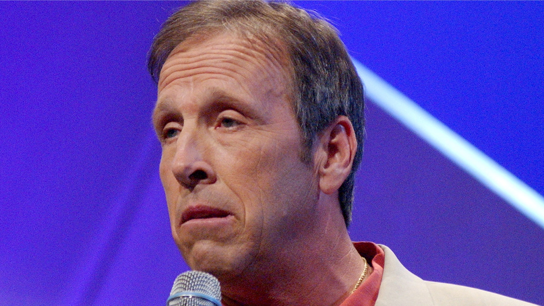 Jeff Allen performs during "Thou Shalt Laugh," a Christian Comedy Show at Faith Community Church in West Covina, Calif. on March 15, 2006.
