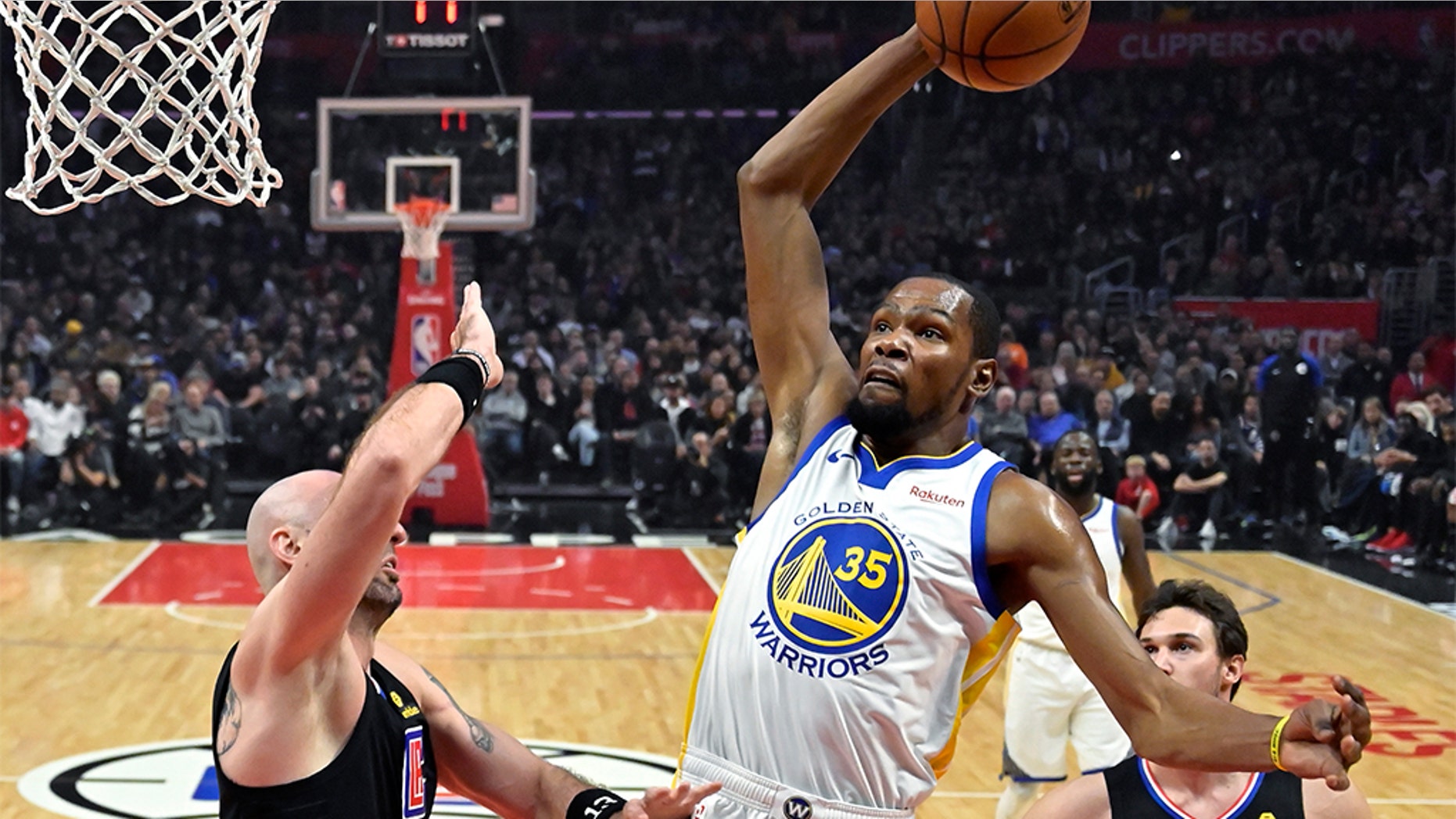 Golden State Warriors forward Kevin Durant cherishes the opportunity to honor Dr. Martin Luther King Jr. by playing basketball on the holiday that celebrates the civil rights leader. (AP Photo/Mark J. Terrill)