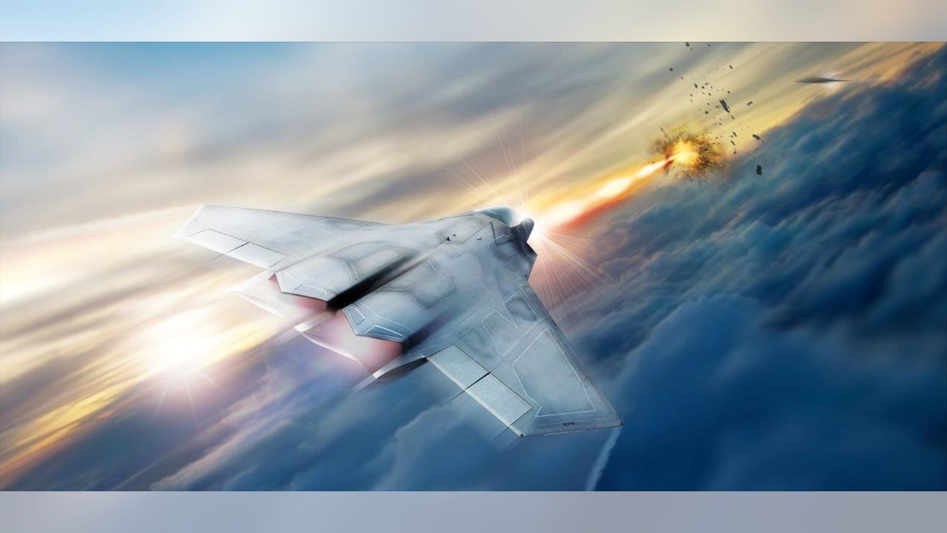 Artist's impression of high energy laser system.