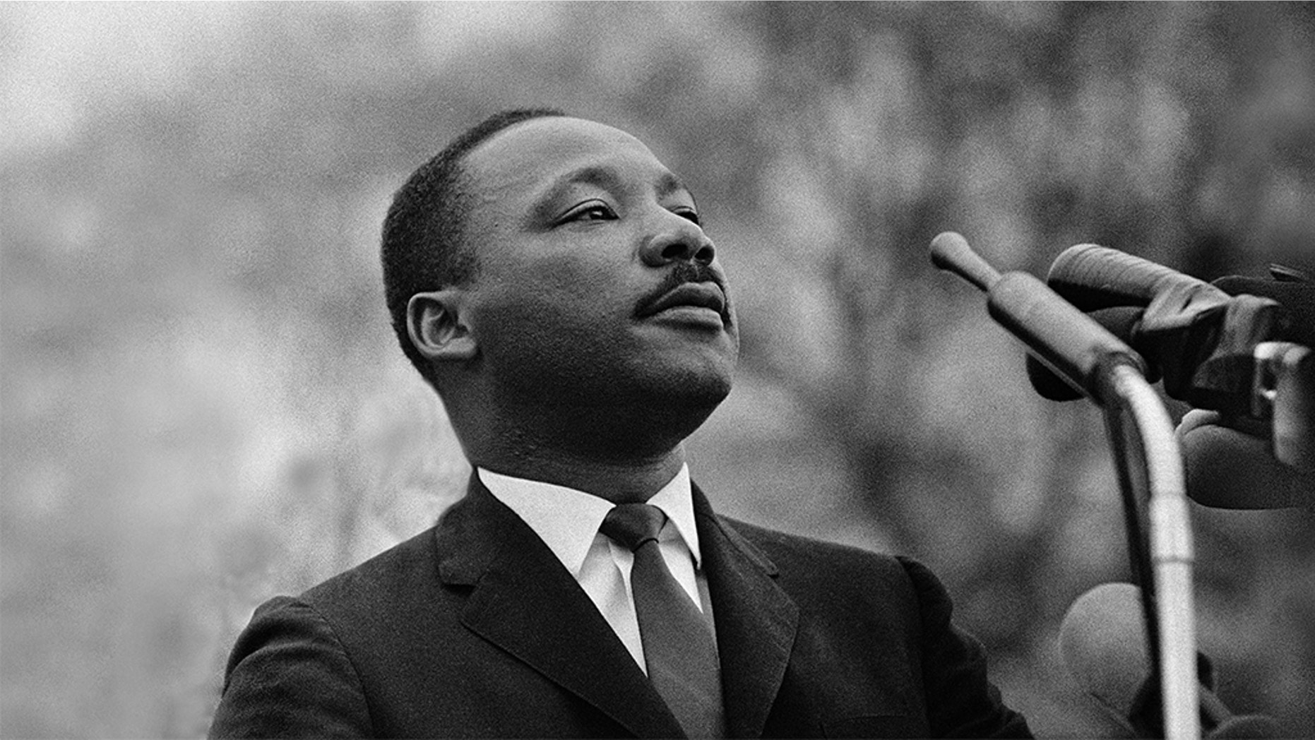 FILE-- Dr. Martin Luther King, Jr. speaking before crowd of 25,000 Selma To Montgomery, Alabama civil rights marchers, in front of Montgomery, Alabama state capital building. On March 25, 1965 in Montgomery, Alabama. (Photo by Stephen F. Somerstein/Getty Images)