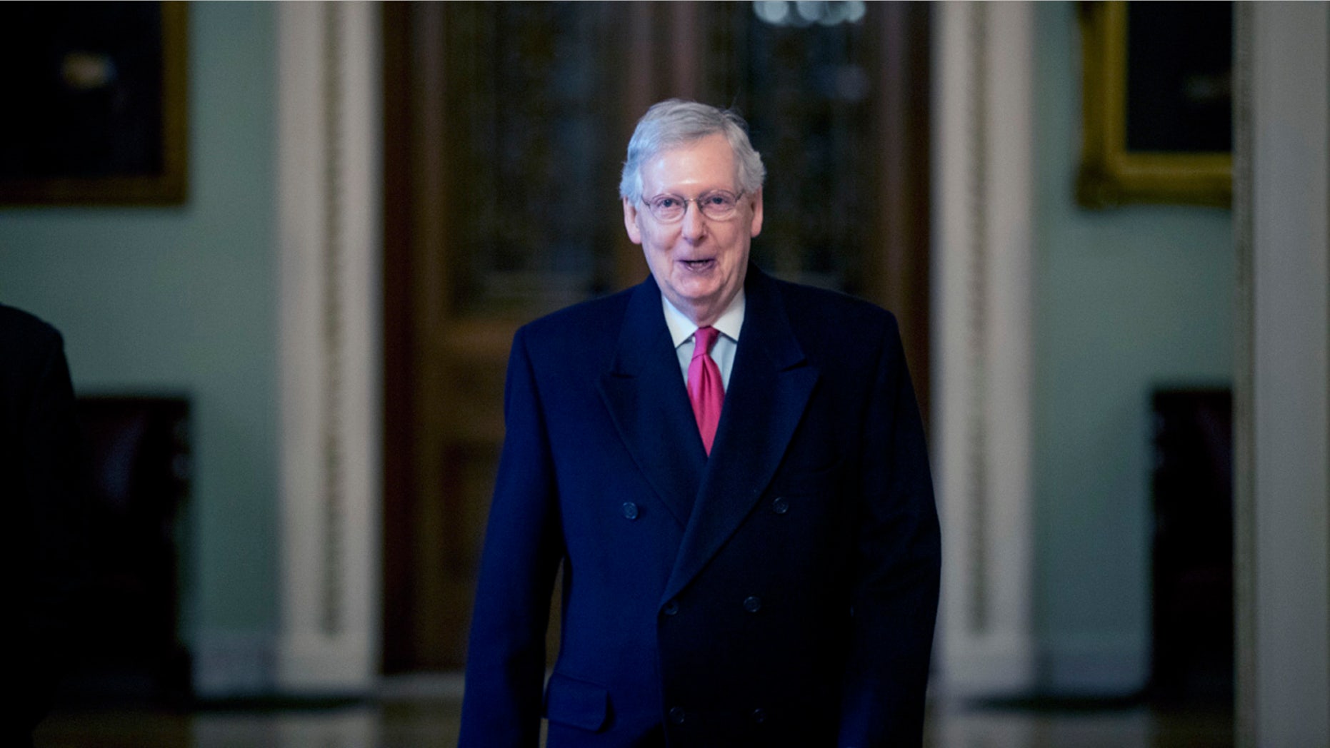 In this Jan. 3, 2019, photo, Senate Majority Leader Mitch McConnell of Ky. arrives on Capitol Hill in Washington, as the 116th Congress begins. (AP Photo/Andrew Harnik)
