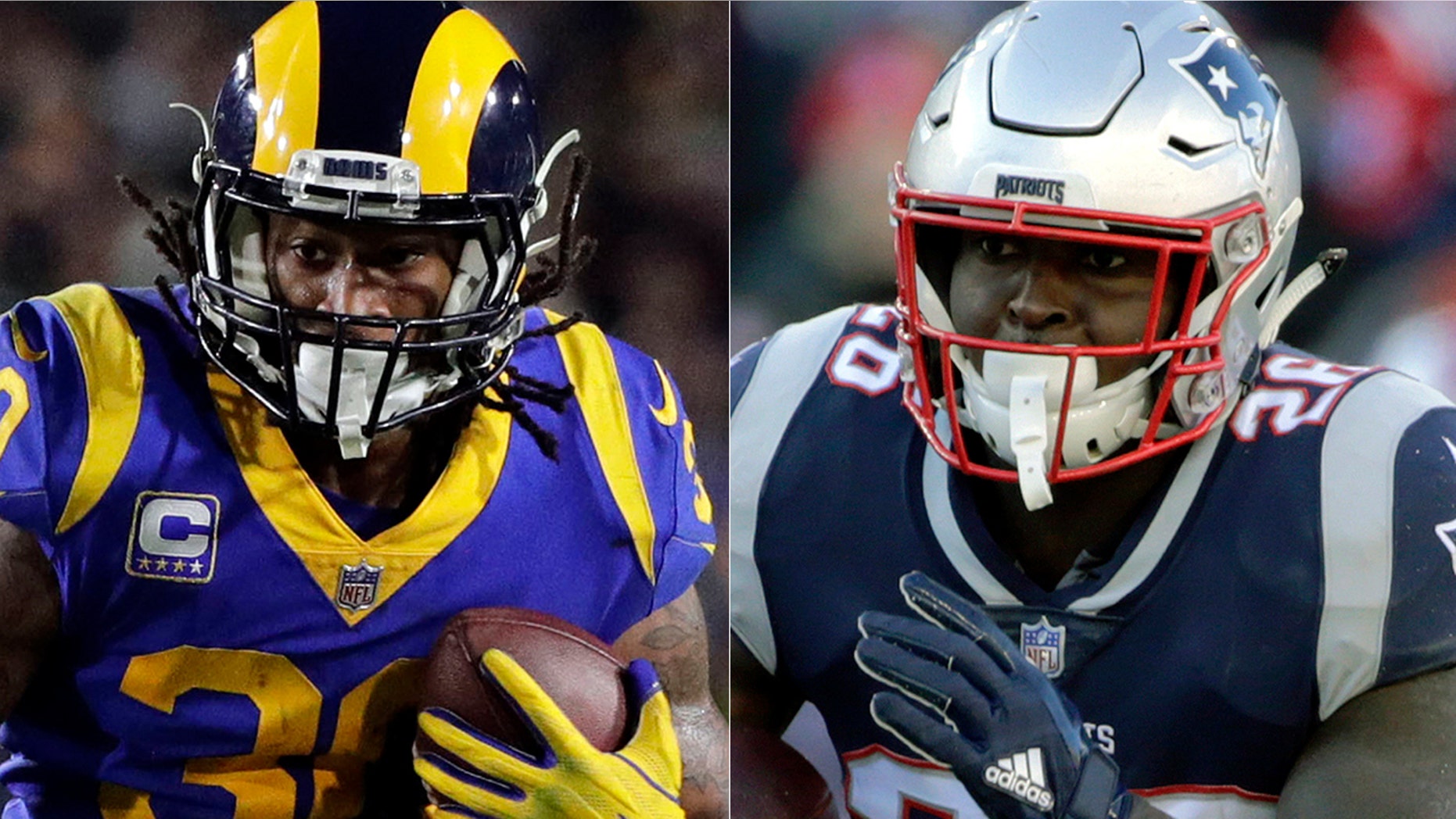 Todd Gurley, left, and Sony Michel both played for the Georgia Bulldogs.