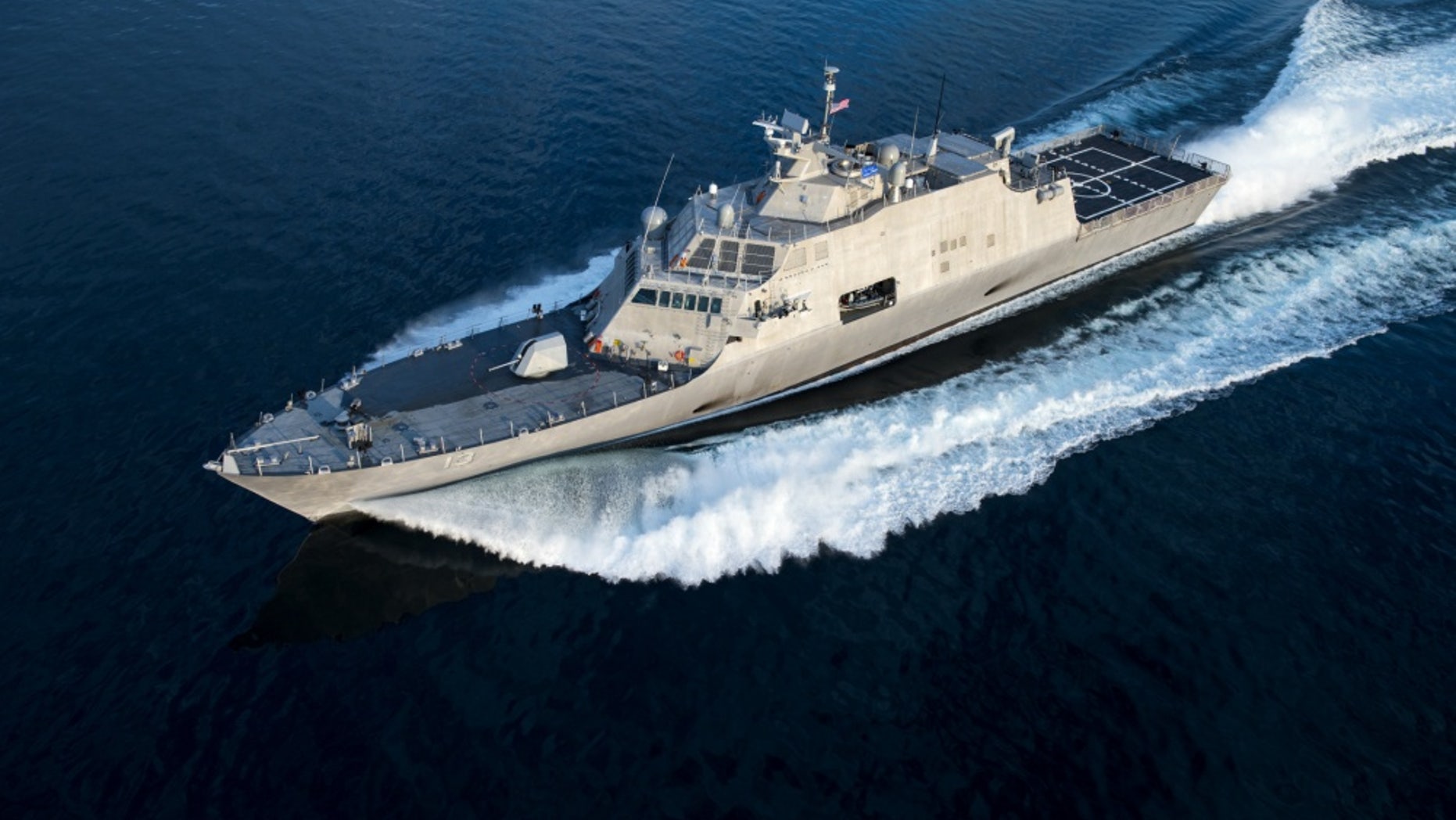 File photo - The future littoral combat ship USS Wichita (LCS 13) conducts acceptance trials on Lake Michigan. The trials are the last significant milestone before a ship is delivered to the Navy. (U.S. Navy photo courtesy of Lockheed Martin/Released)