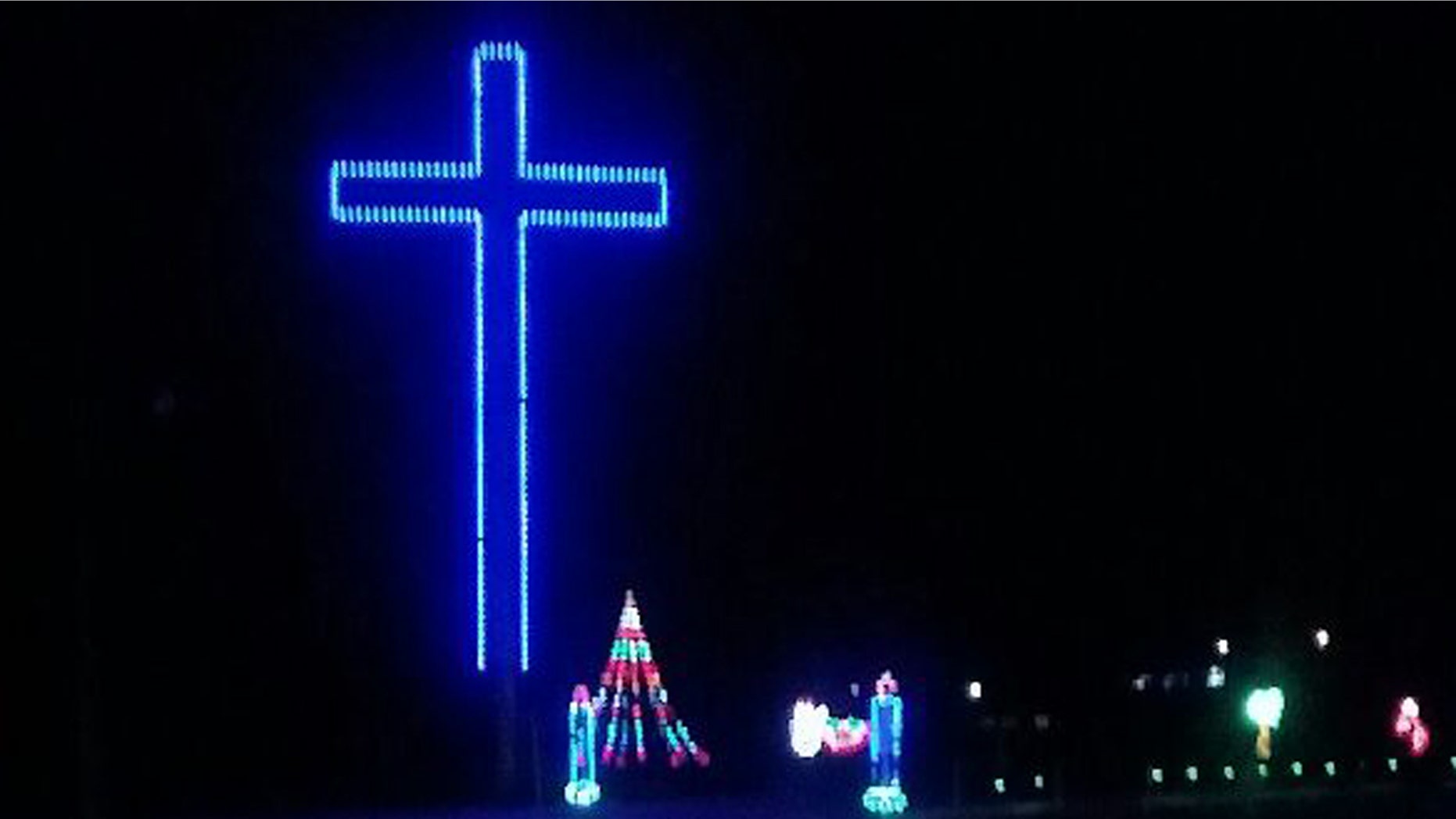 A giant illuminated cross in the city of Ozark, Missouri has been moved from public land to a private part of the Finley River Park after the Freedom From Religion Foundation complained in November.