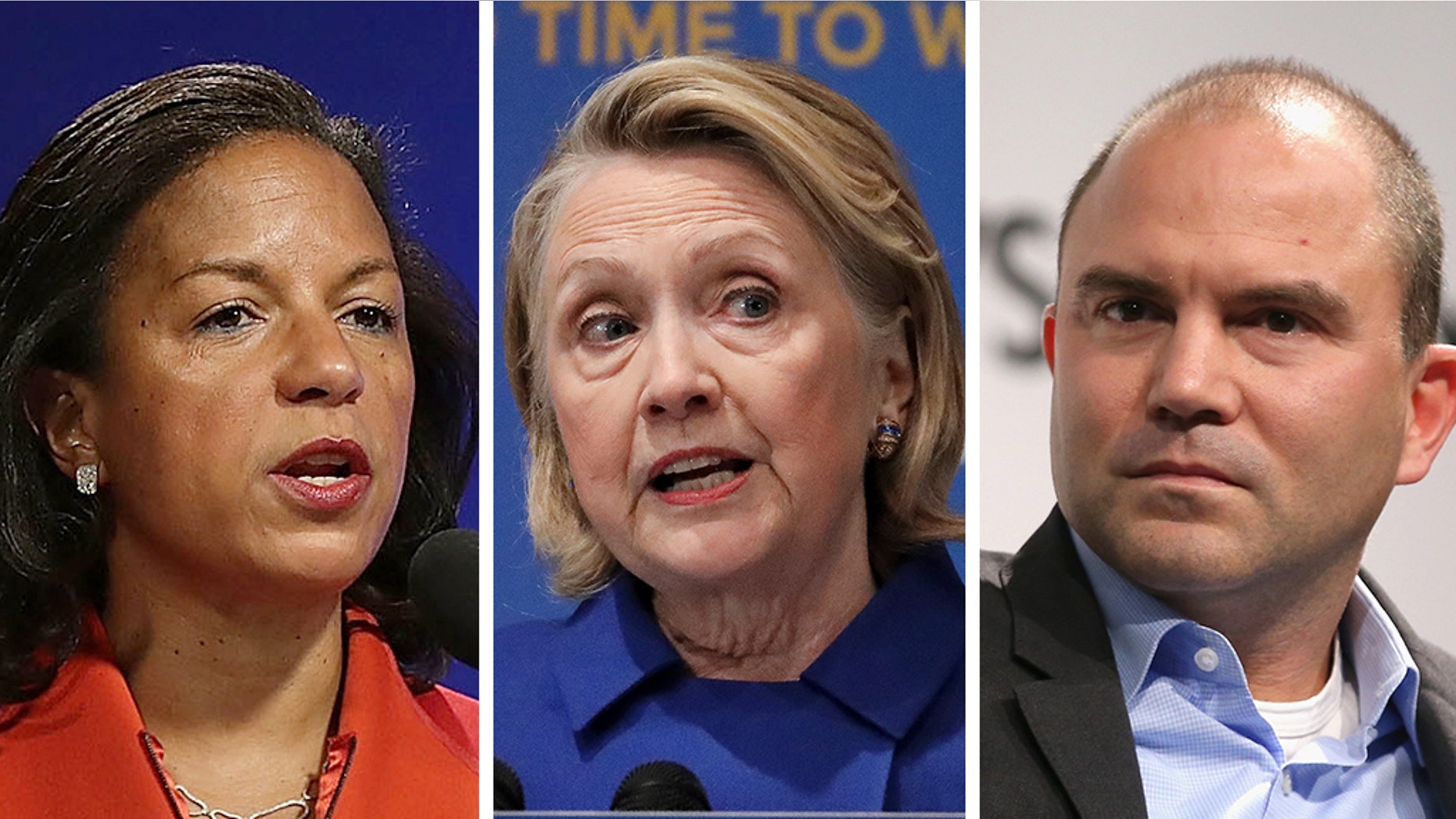 Susan Rice, Hillary Clinton, Ben Rhodes