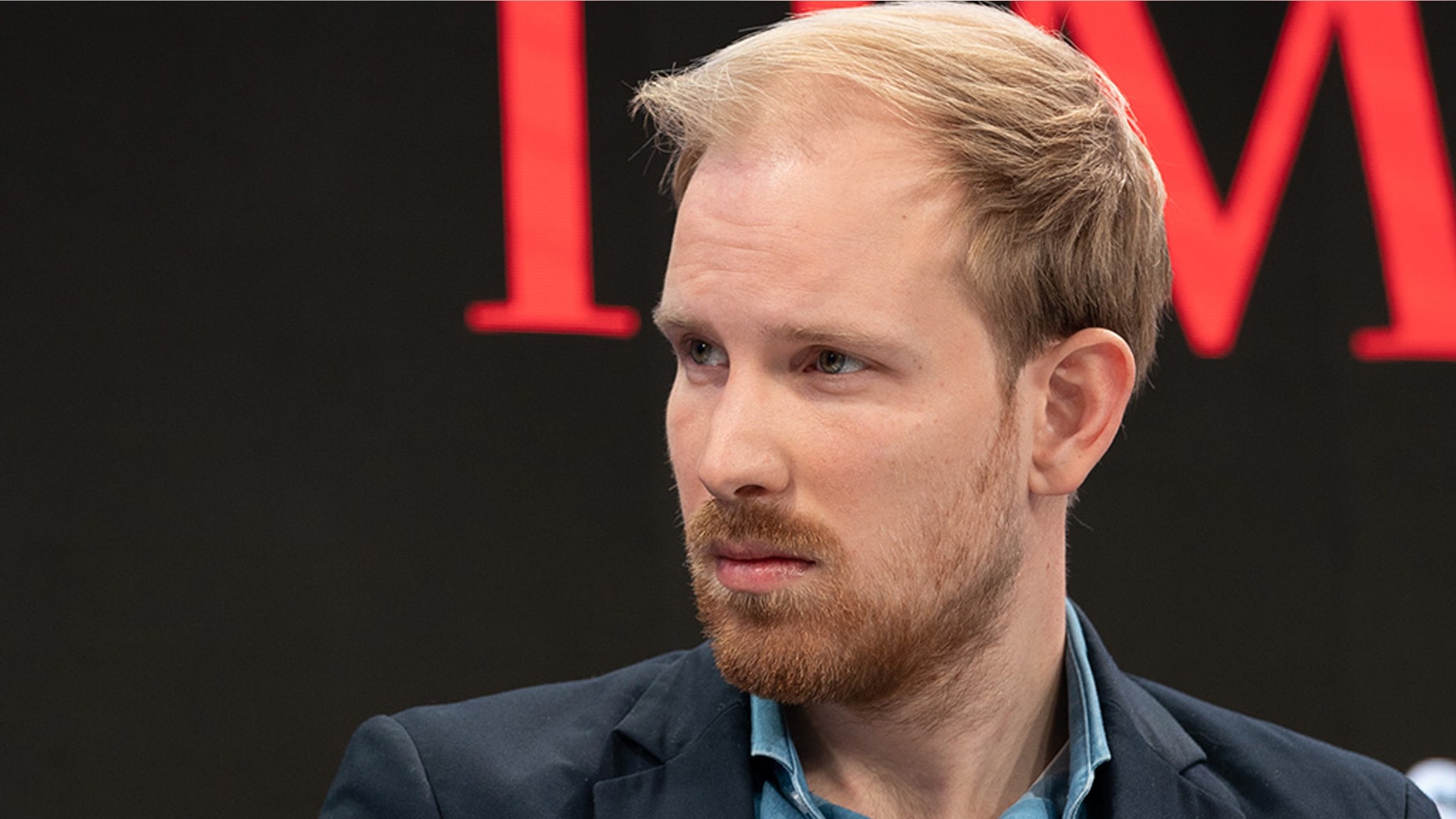 Rutger Bregman, Author and Historian, during the Session "The Cost of Inequality" at the Annual Meeting 2019 of the World Economic Forum in Davos, January 25, 2019.