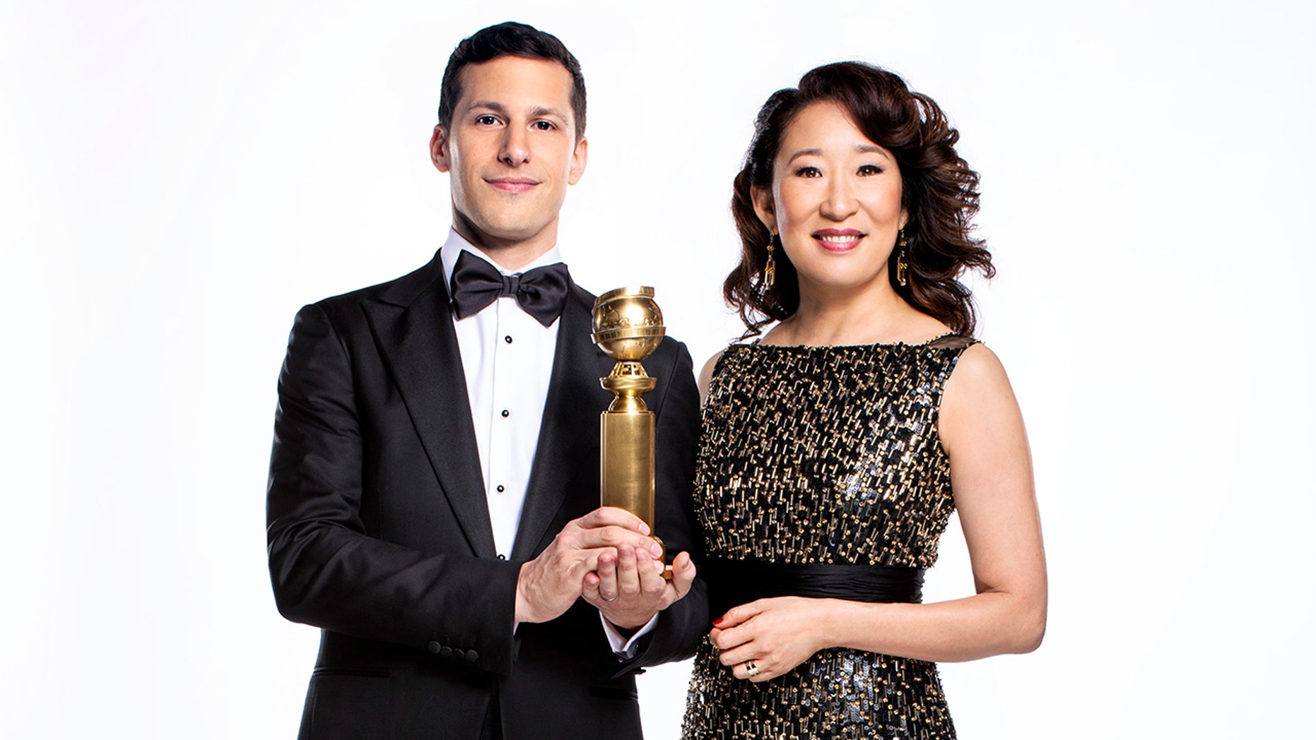 Golden Globes 2019 hosts Andy Samberg and Sandra Oh reveal how much political humor will be in the show