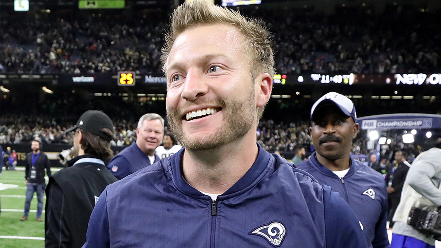 Sean McVay is set to be the youngest Super Bowl coach. If Los Angeles beats New England on Sunday, McVay will become the youngest coach to win a Super Bowl. (Chris Graythen/Getty Images)