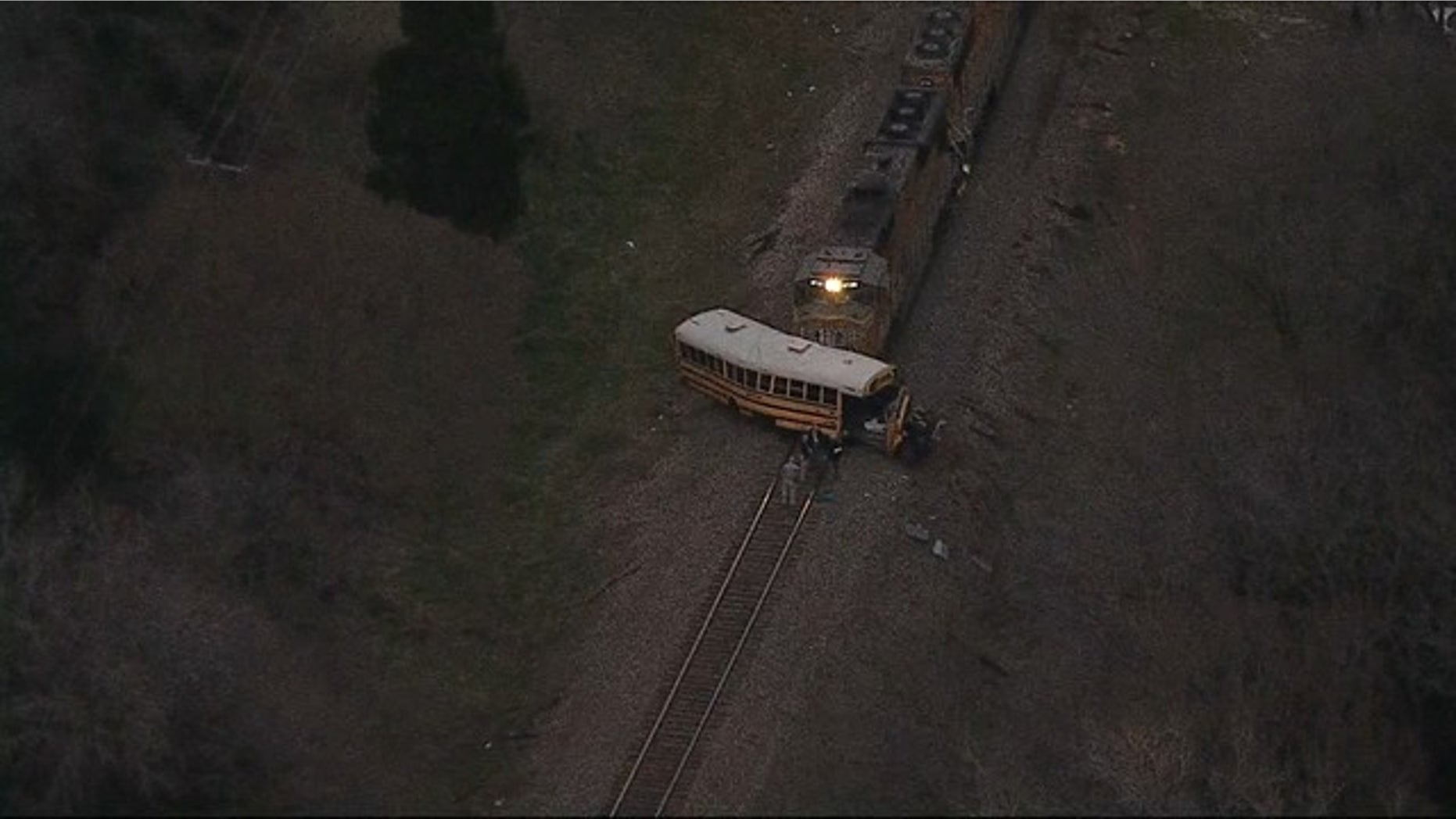 One high school student was killed and two injured after the train hit a school bus on Friday in Athens, Texas. (FOX 4 Dallas-Fort Worth)