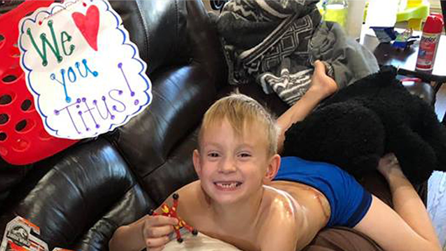 Titus Everett, 6, of Conway, Arkansas, survived after being struck and crushed by a mid-size SUV in the parking lot Sunday after church. His parents are thankful to the community and God for helping save his life.