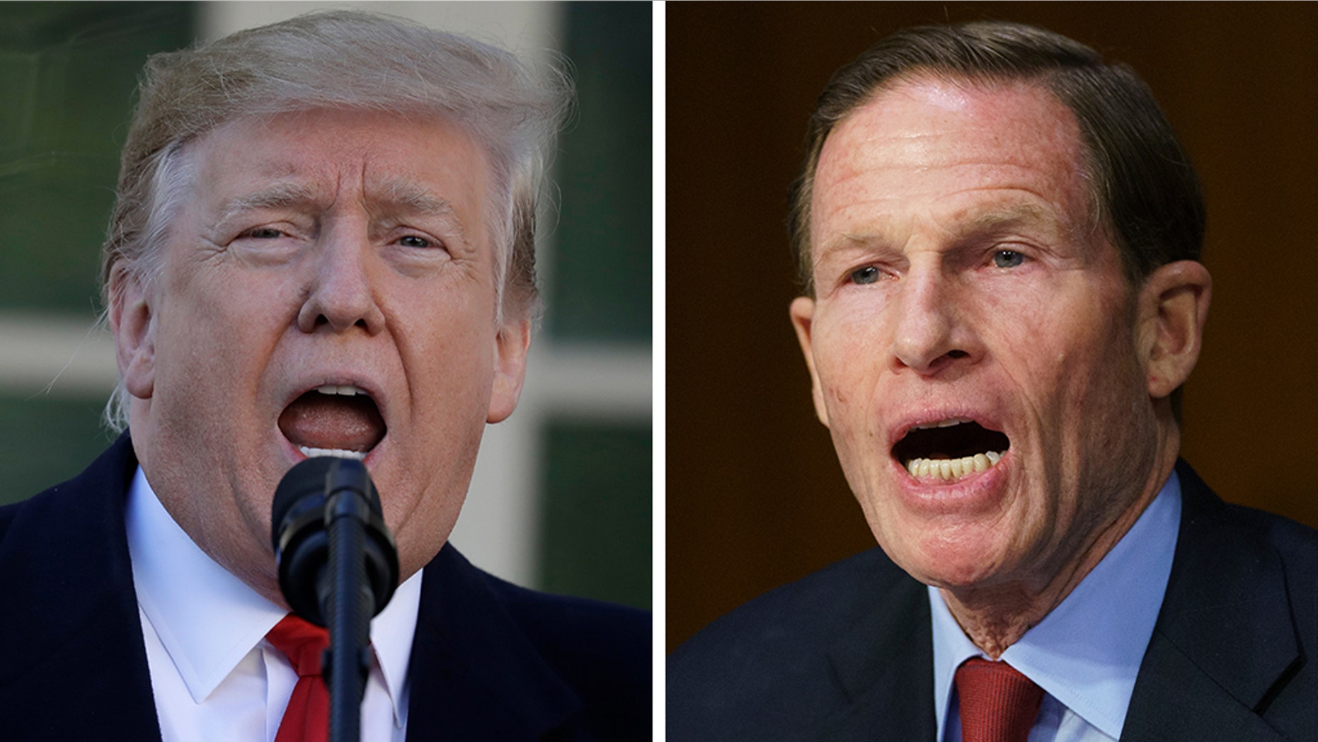 President Trump aimed in a tweet on Monday at Sen. Richard Blumenthal, D-Conn. Ab.