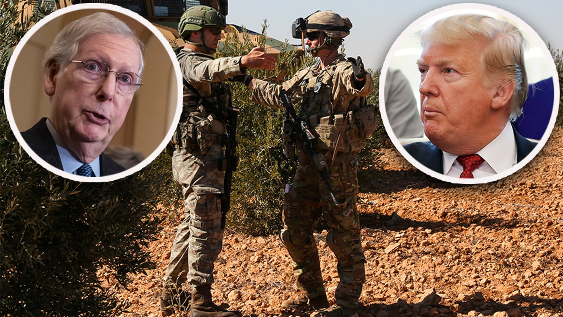 In the latest sign that Republicans in the Senate are starting to differ with President Trump on foreign policy, the Senate, led by Senate Majority Leader Mitch McConnell, R-Ky.,voted to advance an amendment that would oppose a quick withdrawal of U.S. troops from Syria and Afghanistan. (Reuters / AP)