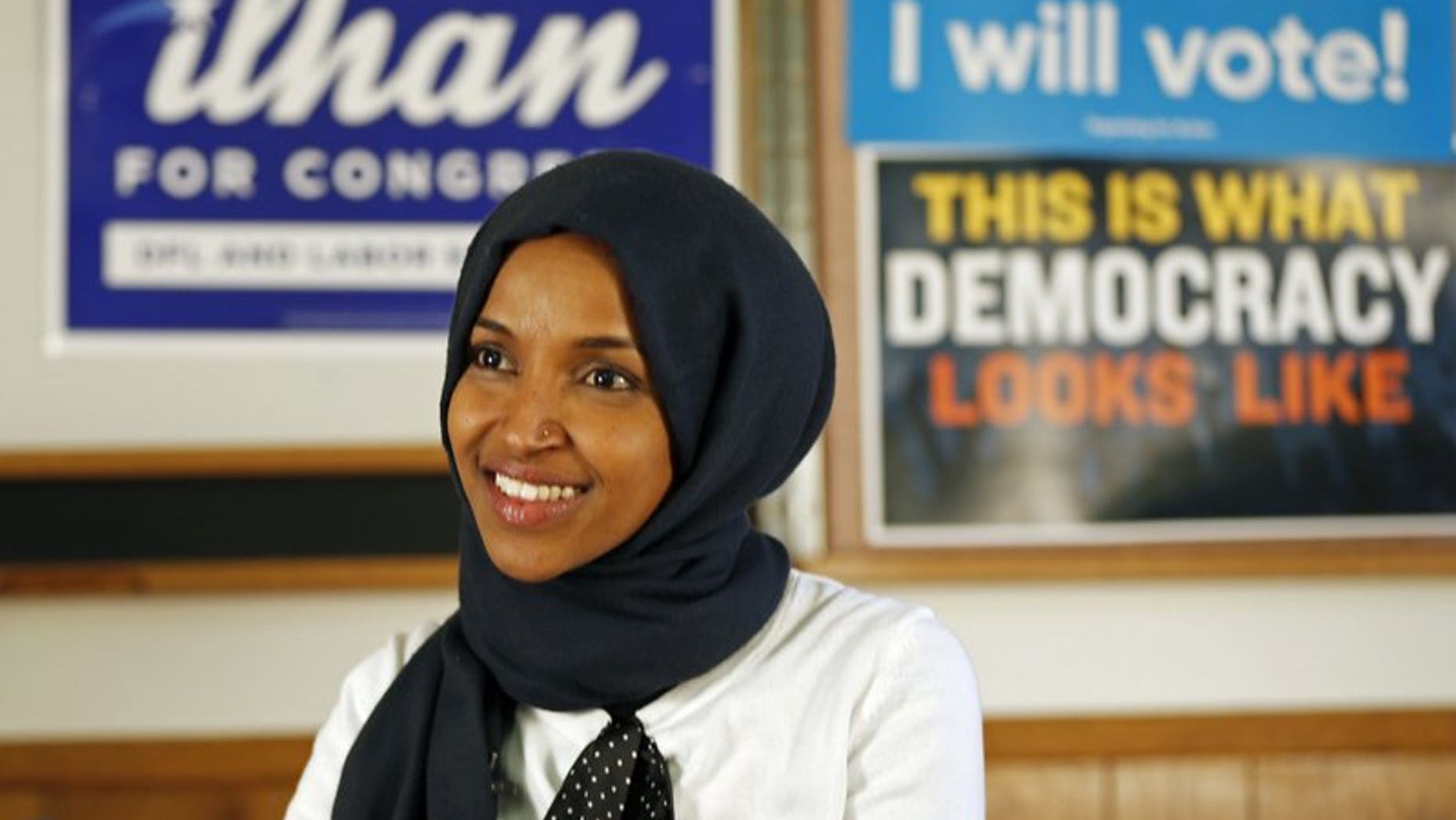 Hard-left Democratic Rep. Ilhan Omar is facing backlash and accusations of homophobia after claiming that Sen. Lindsey Graham is being blackmailed into supporting President Trump. (Associated Press)