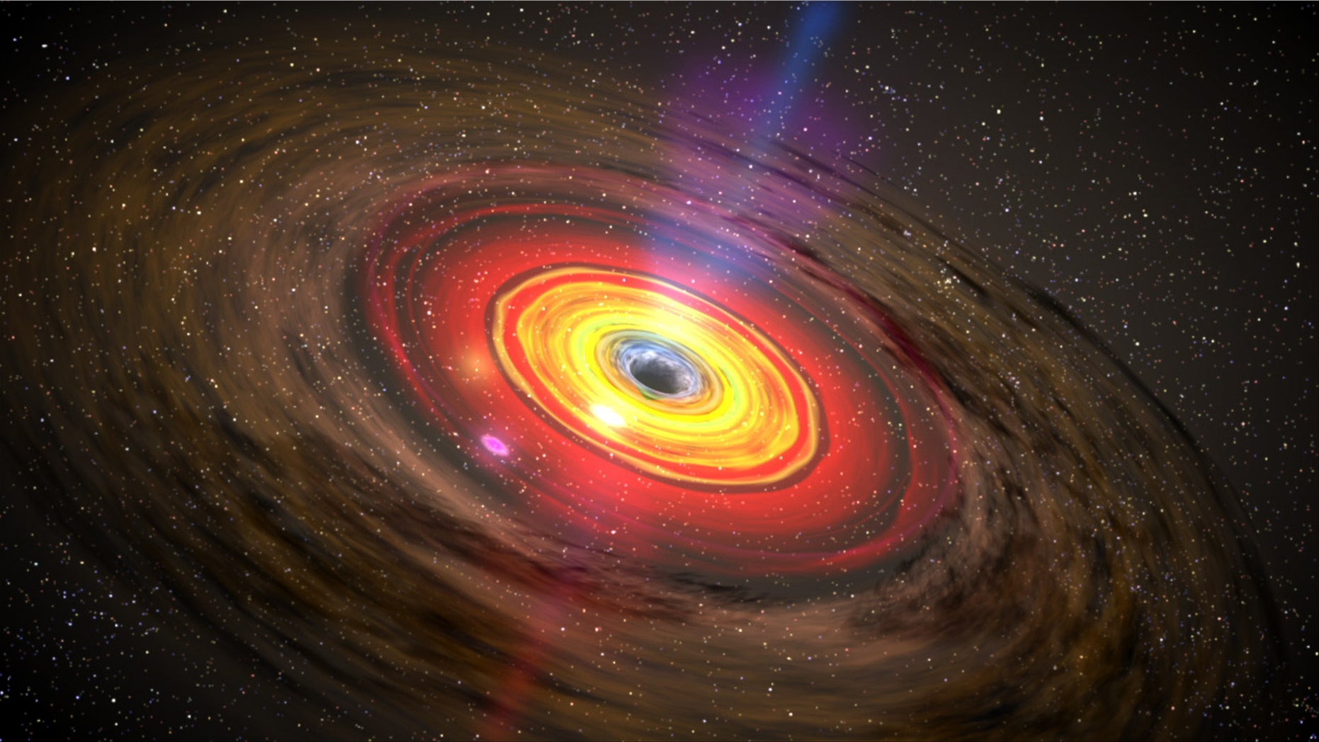An artist's depiction of a black hole.