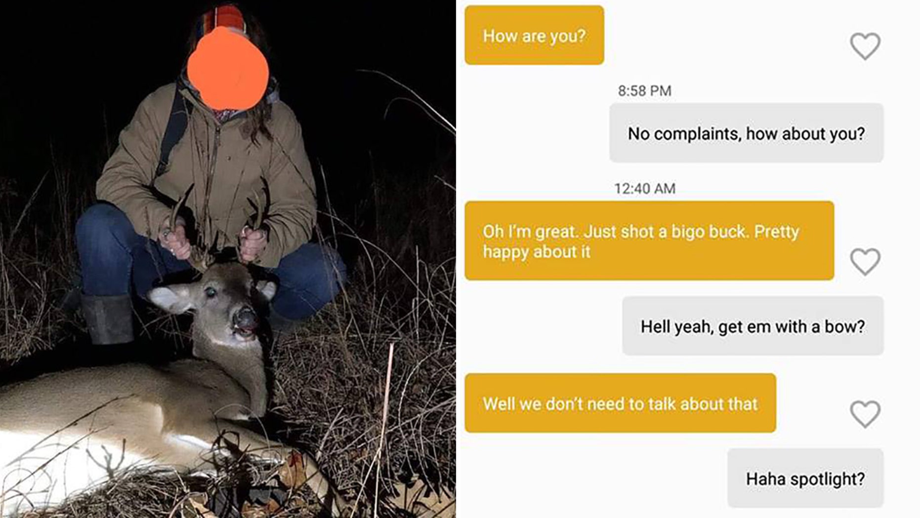 Hunter boasted on dating app about poaching deer -- not realizing her potential suitor was a game warden