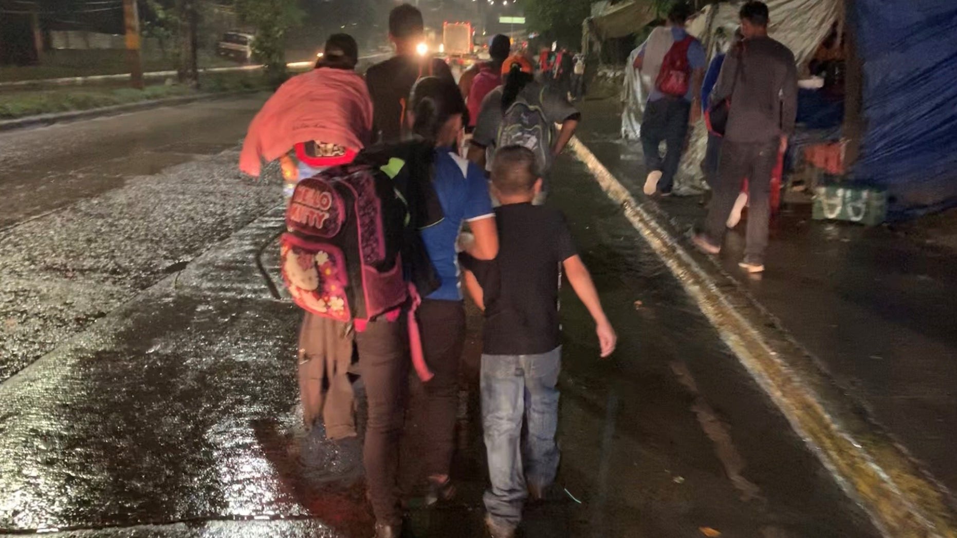A new caravan left from a bus stop in Honduras late Monday night.