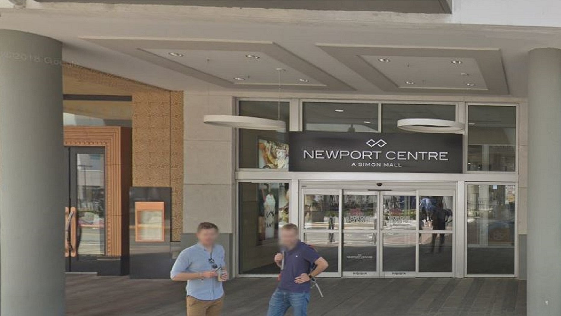 The entrance to the Newport Centre Mall in Jersey City, N.J., where a shooting occurred Friday.