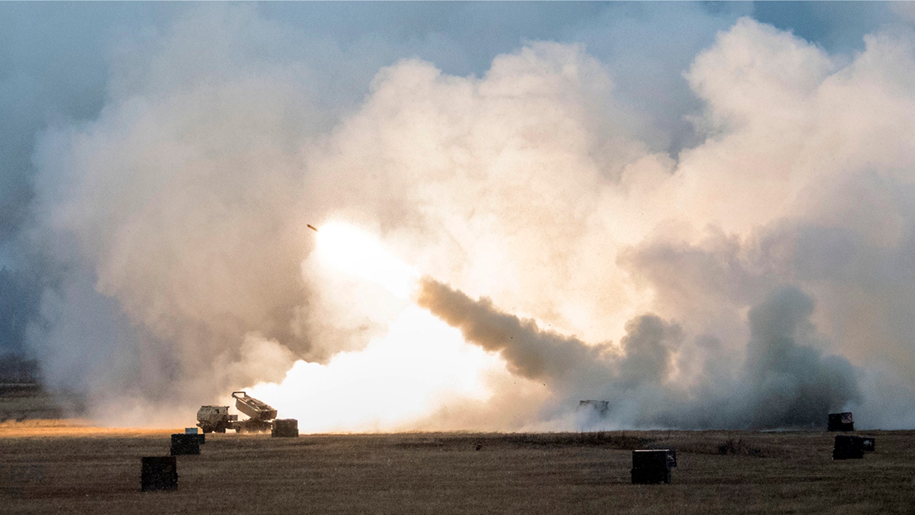 U.S. Army Soldiers fire a M142 High Mobility Artillery Rocket System at Fort Greely in Alaska in October.