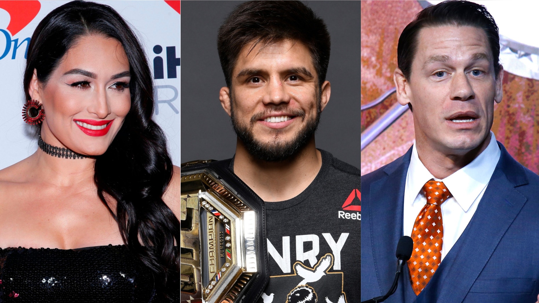 Nikki Bella, Henry Cejudo and John Cena