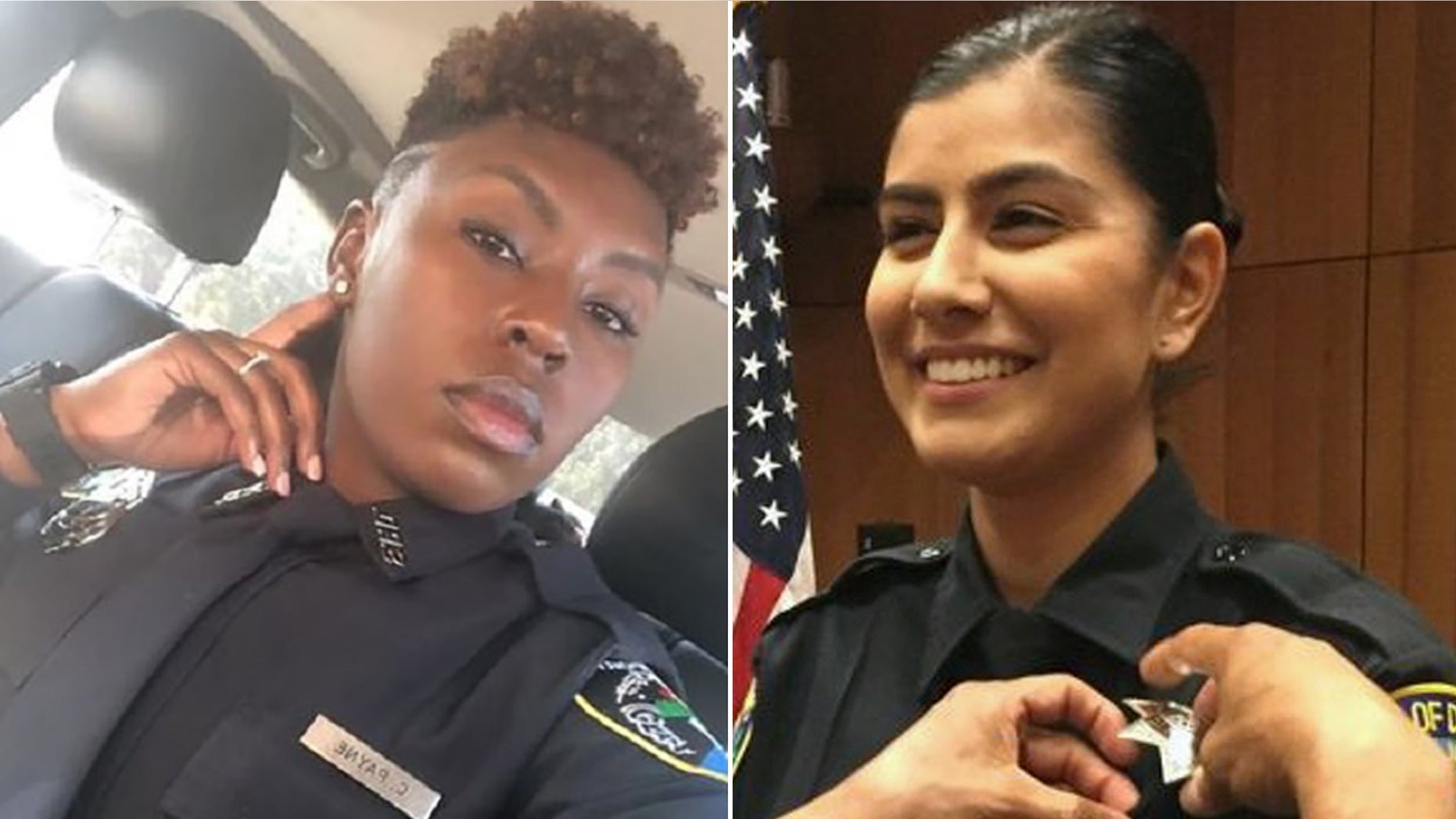 Killed in separate shootings this month were Officer Chatéri Payne, left, of Shreveport, La., and Officer Natalie Corona, of Davis, Calif. (Facebook/Davis Police Department)