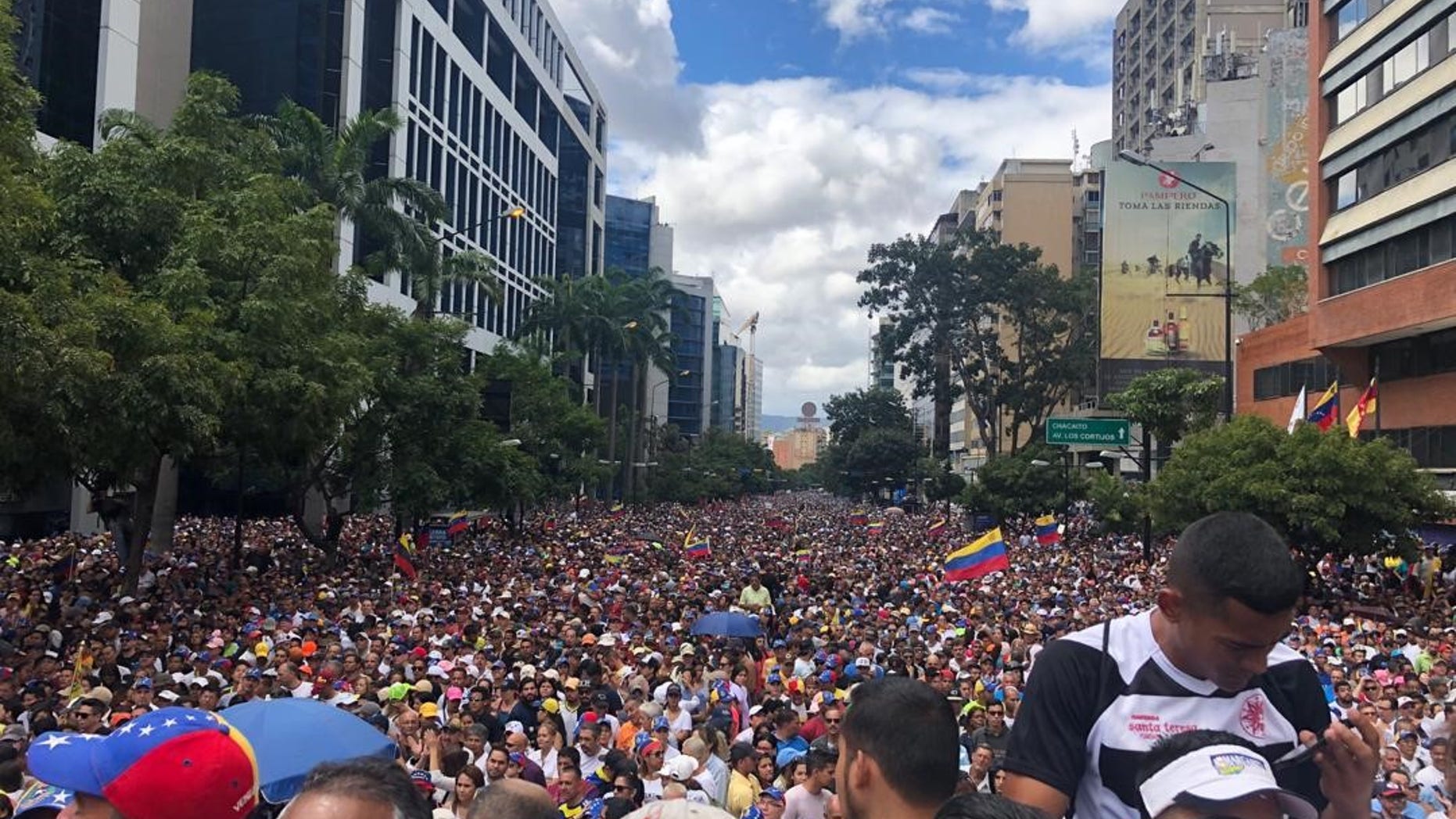 Protests against the Nicolas Maduro regime in Caracas, Venezuela on Wednesday, Jan 23 2019