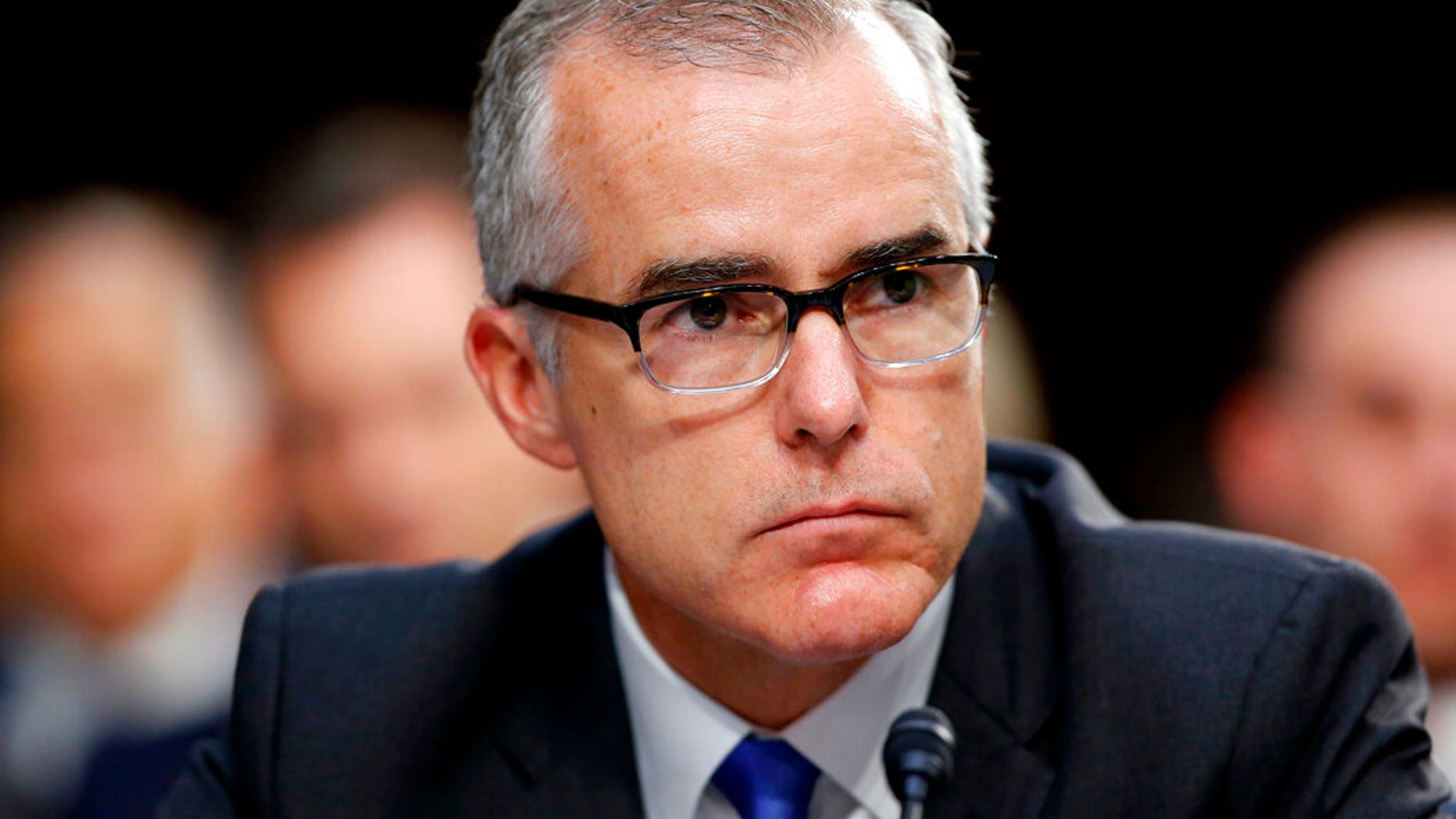 FILE - In this June 7, 2017, file photo, then-FBI Acting Director Andrew McCabe listens during a Senate Intelligence Committee hearing about the Foreign Intelligence Surveillance Act, on Capitol Hill in Washington. (Associated Press)