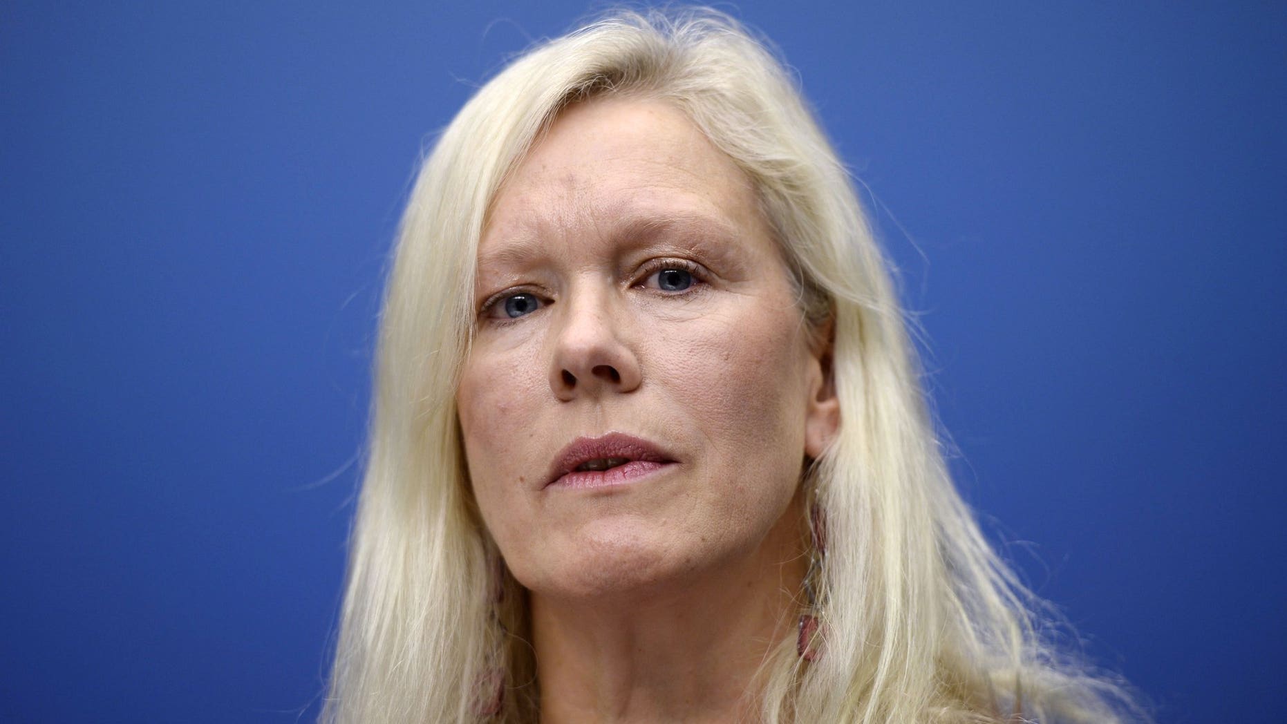 Anna Lindstedt, Sweden's ambassador to China who is under internal investigation, the embassy said Thursday Feb. 14, 2019, after she set up meetings between the daughter of a detained Swedish publisher and two businessmen that appeared to have gone awry.