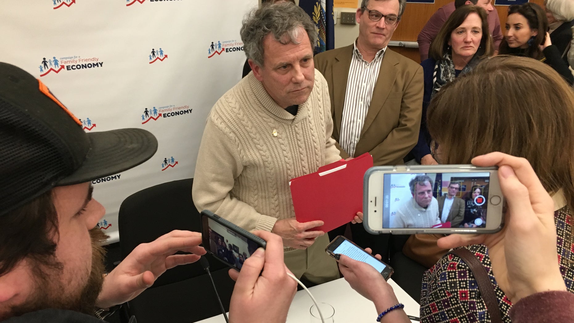 Sherrod Brown in New Hampshire on Friday. (Paul Steinhauser)