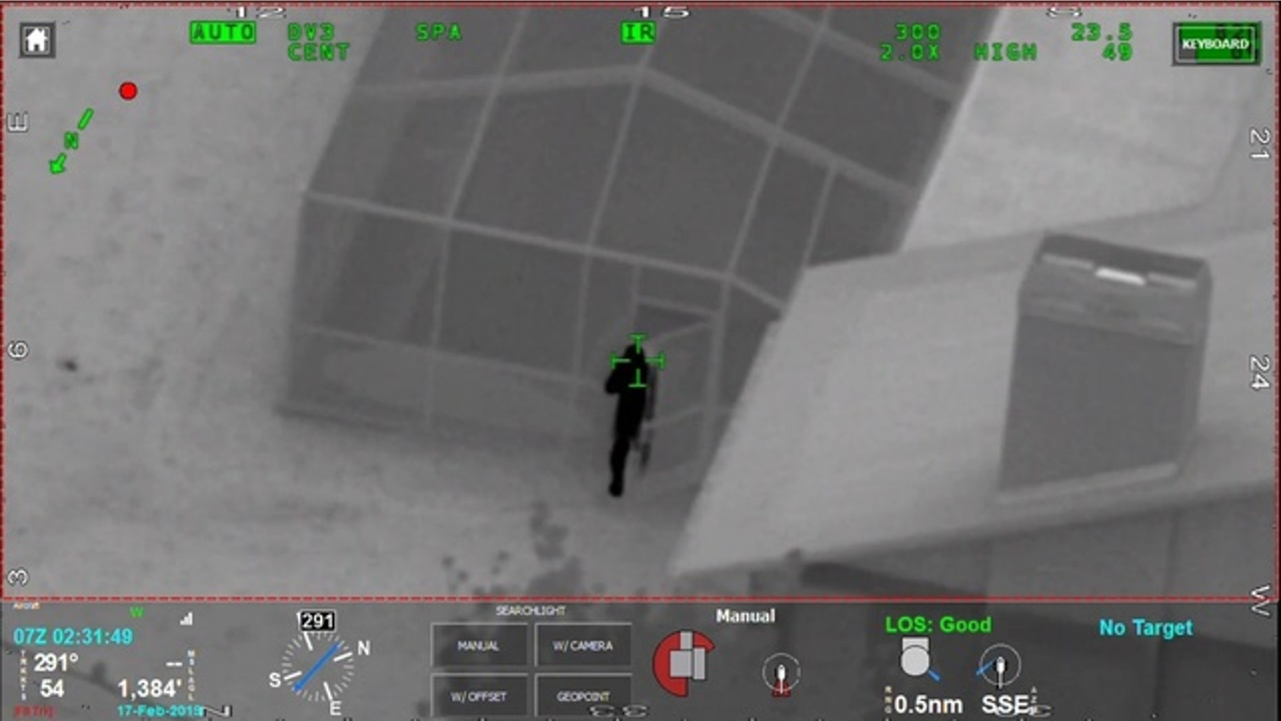 Authorities in Clearwater, Fla., said someone flashed a laser at a sheriff's helicopter on Sunday morning.