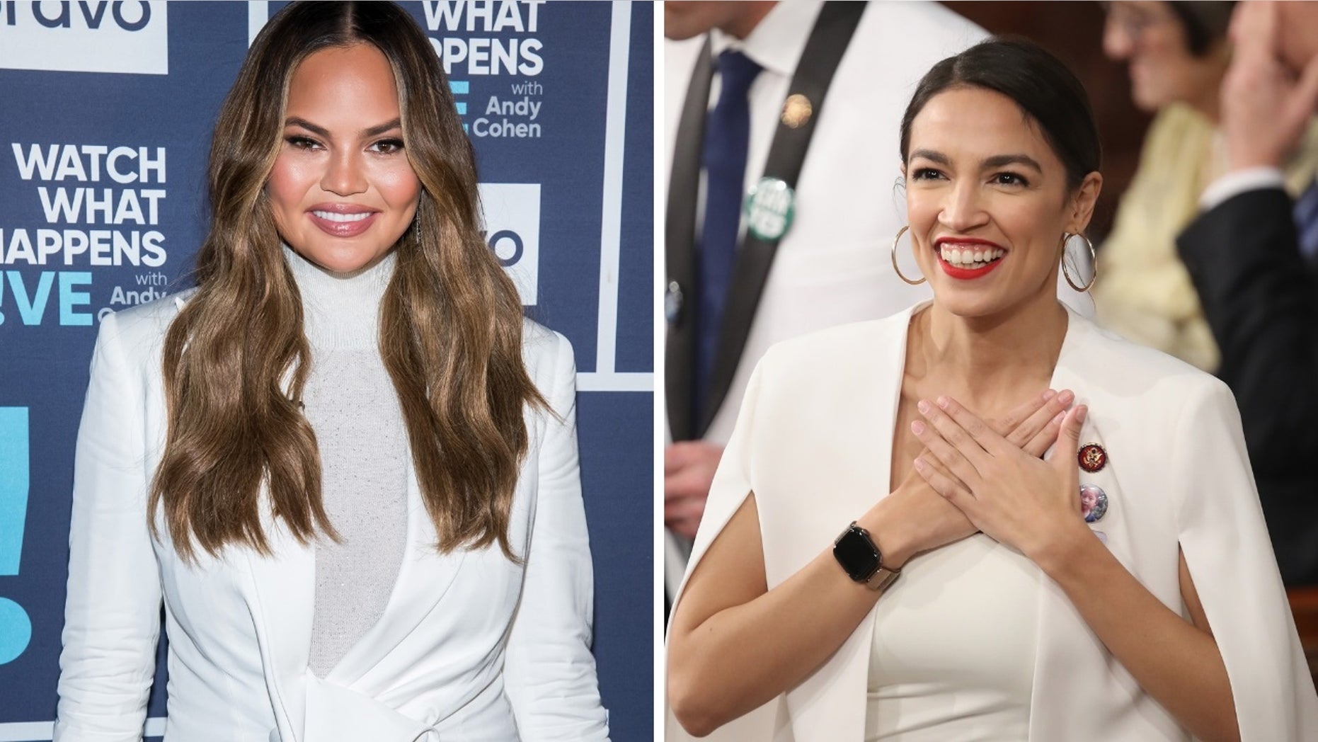 Chrissy Teigen invited Alexandria Ocasio-Cortez to watch the Grammy Awards together.