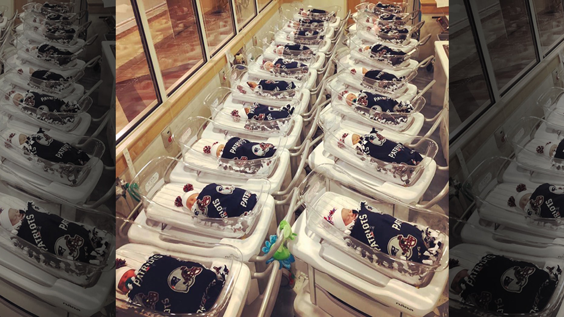 Baby-sized Patriots blankets, pom-pom hats given to newborns at Massachusetts hospital
